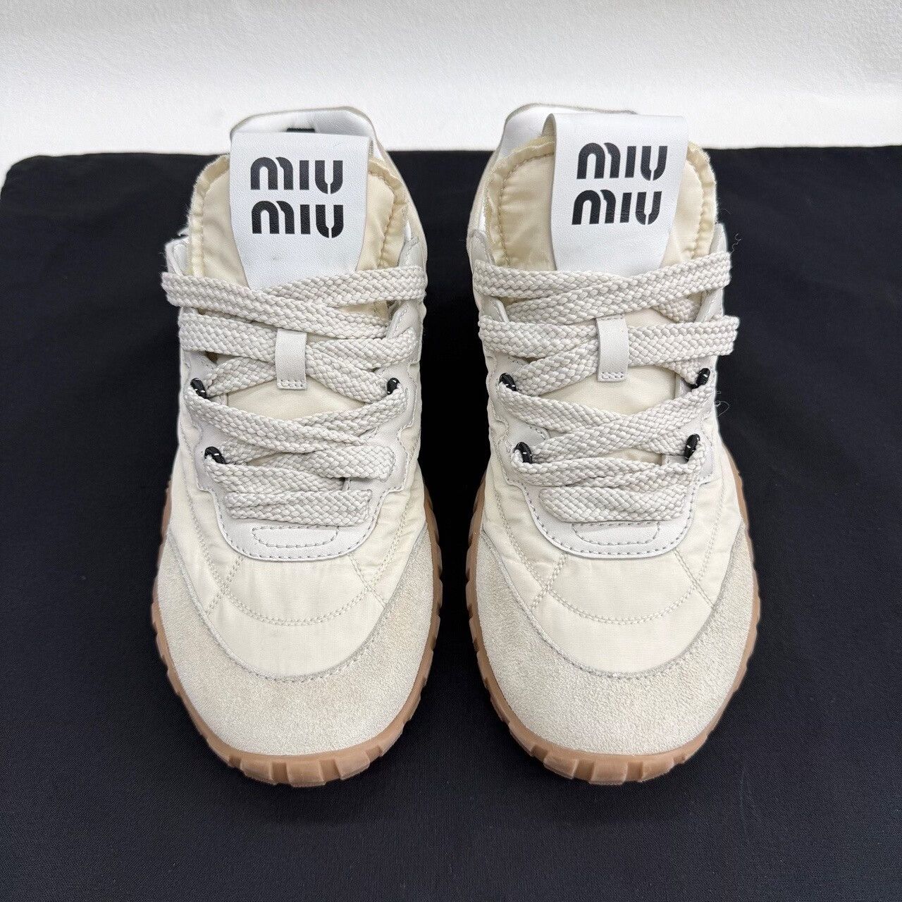 Miu Miu Miu Miu Beige Lowtop Sneakers us_5 Women Size US 5 / IT 35 - 2 Thumbnail