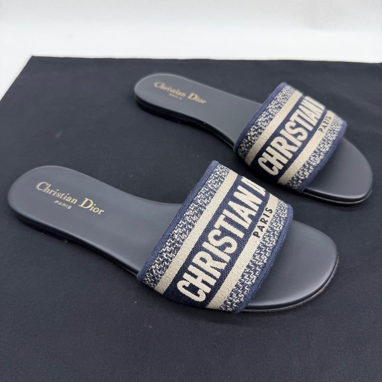Dior Dior Canvas Printed Blue Sandals us_8-5 Women Size US 8.5 / IT 38.5 - 3 Thumbnail