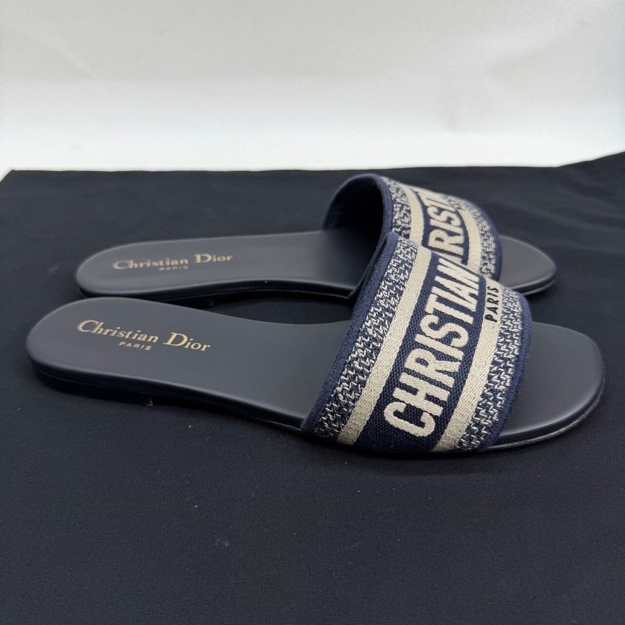 Dior Dior Canvas Printed Blue Sandals us_8-5 Women Size US 8.5 / IT 38.5 - 4 Thumbnail