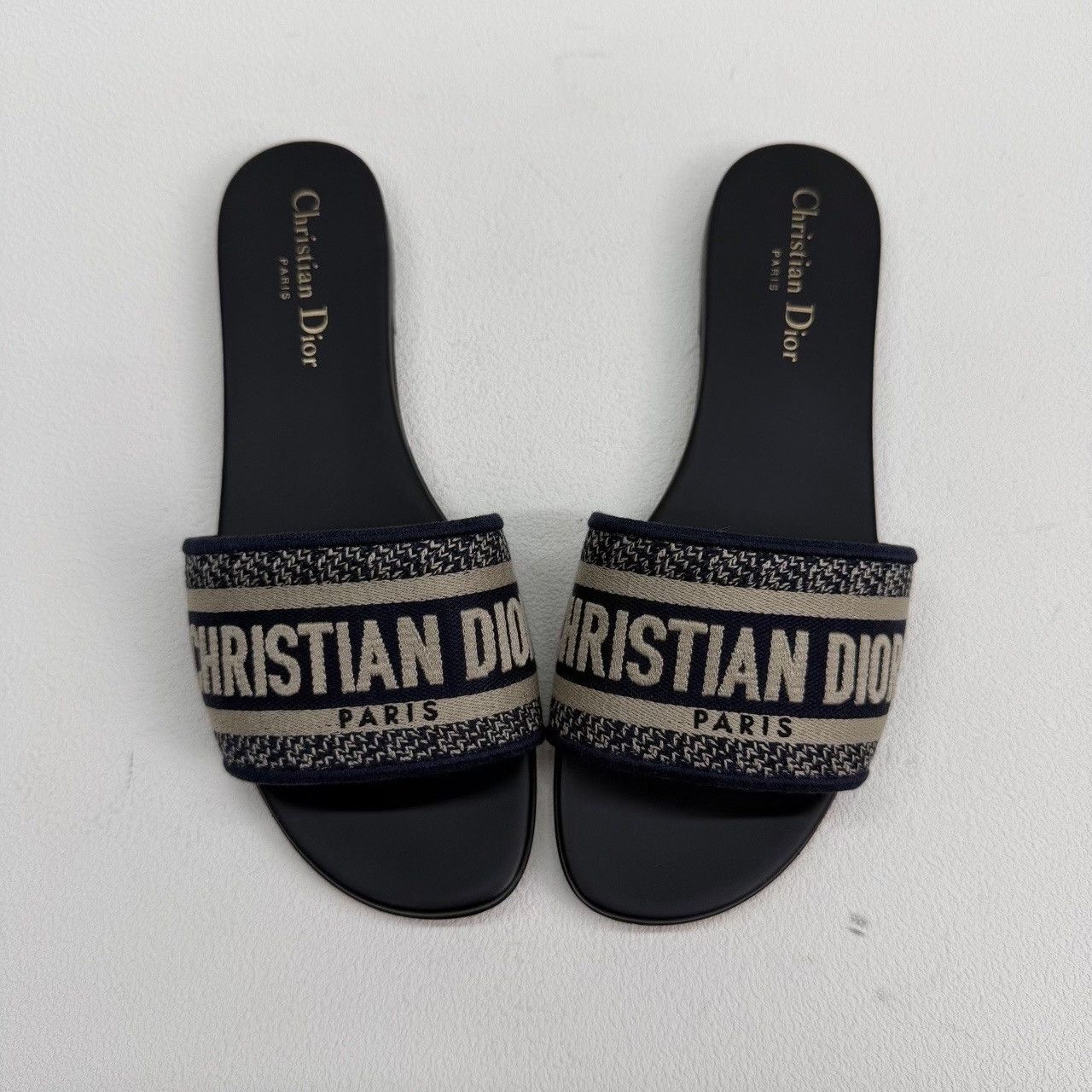 Dior Dior Canvas Printed Blue Sandals us_8-5 Women Size US 8.5 / IT 38.5 - 8 Thumbnail