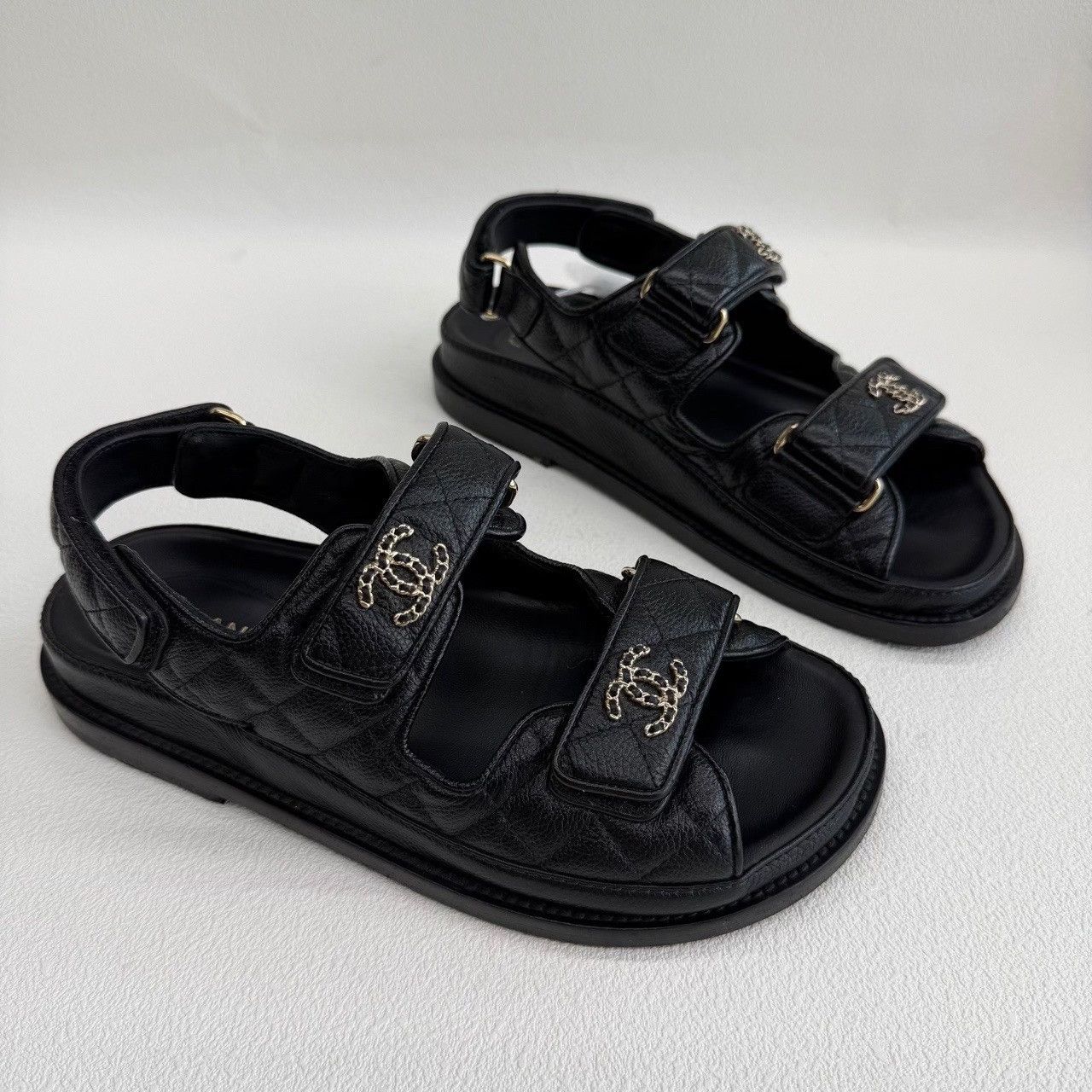 Chanel Chanel Black Sandals us_6 Women Size US 6 / IT 36 - 3 Thumbnail