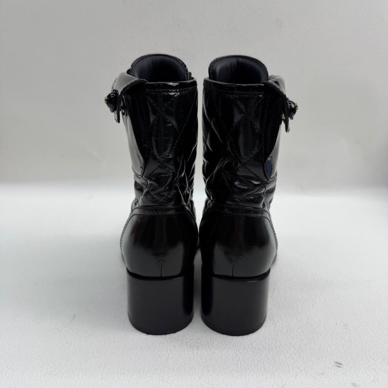 Chanel Chanel Patent Plaid Black Boots us_5 Women Size US 5 / IT 35 - 5 Thumbnail