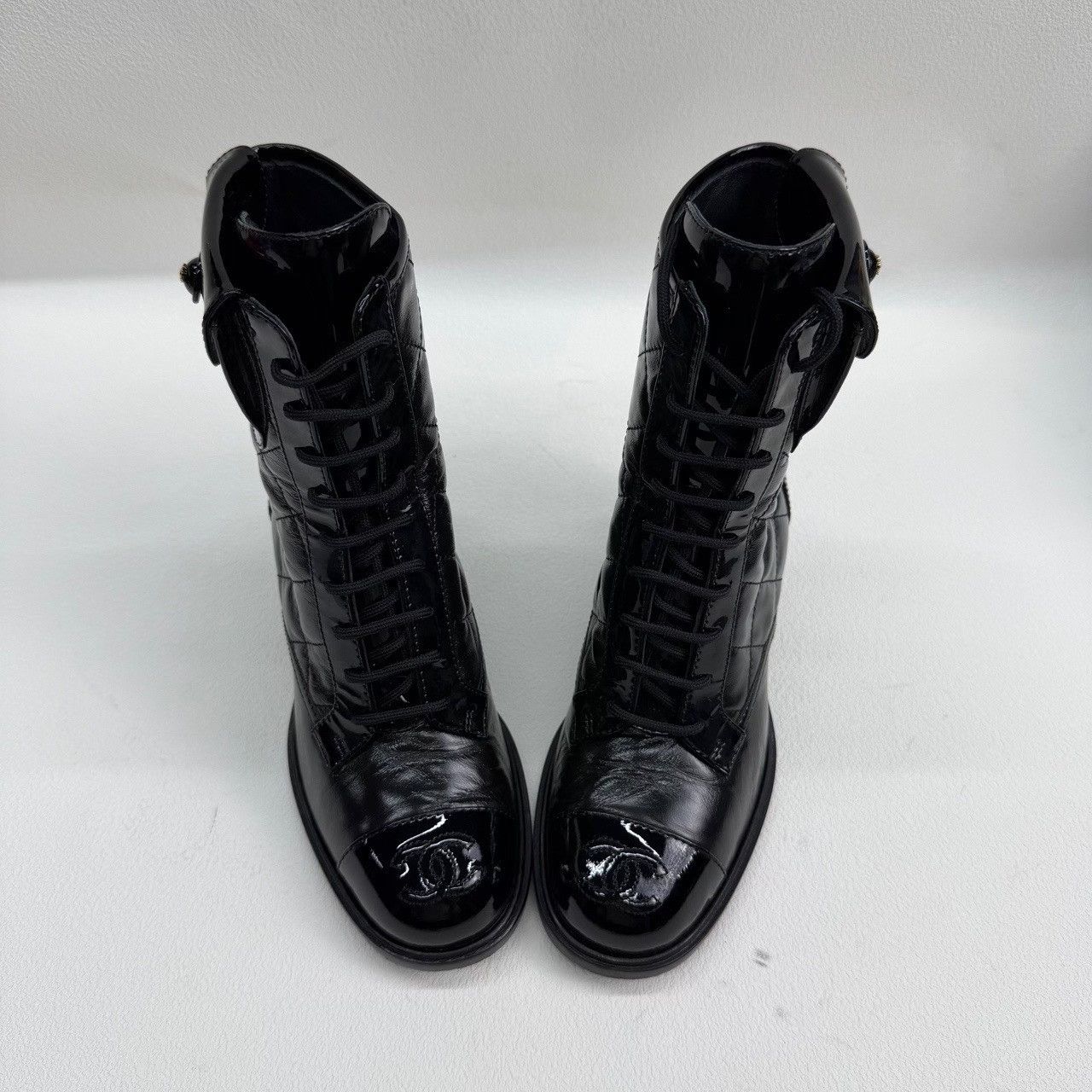 Chanel Chanel Patent Plaid Black Boots us_5 Women Size US 5 / IT 35 - 9 Thumbnail