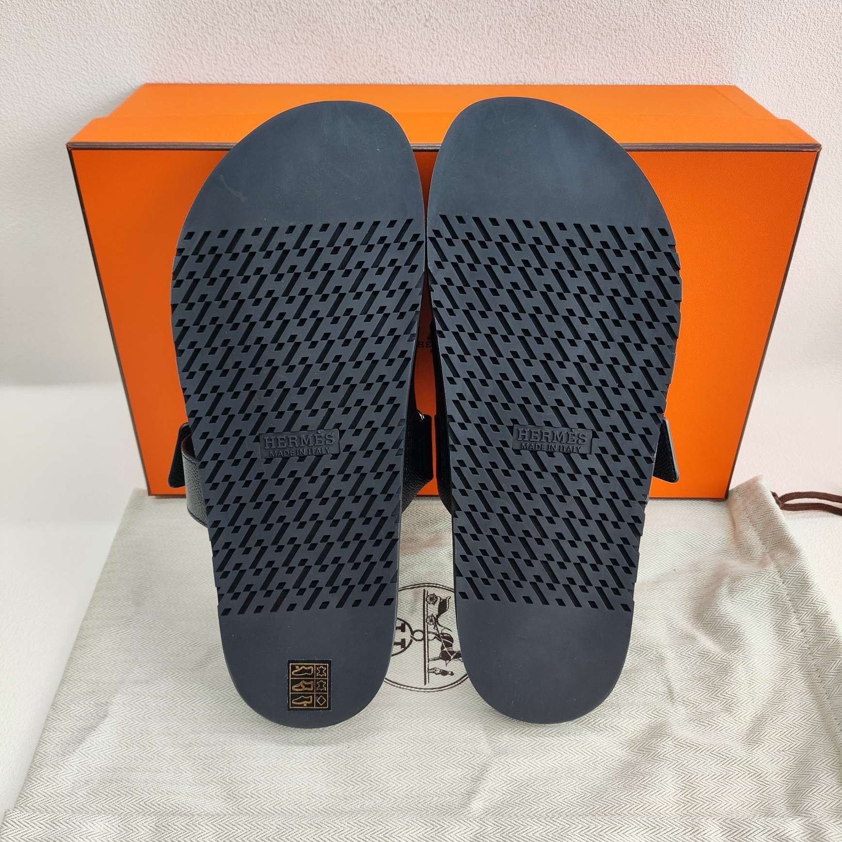Hermes Hermes Leather Black Sandals 9 Men Size US 9 / EU 42 - 6 Thumbnail