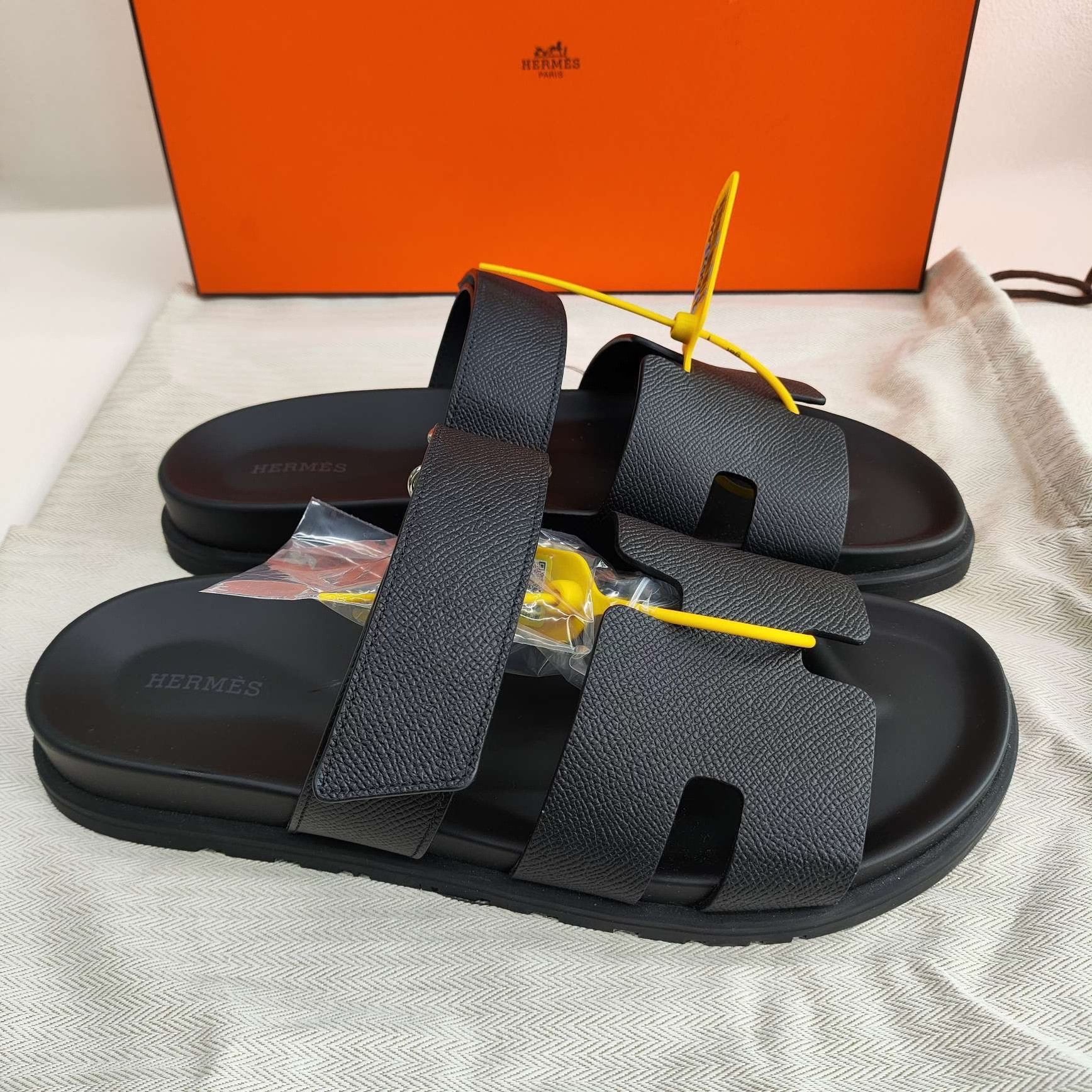 Hermes Hermes Leather Black Sandals 9 Men Size US 9 / EU 42 - 4 Thumbnail