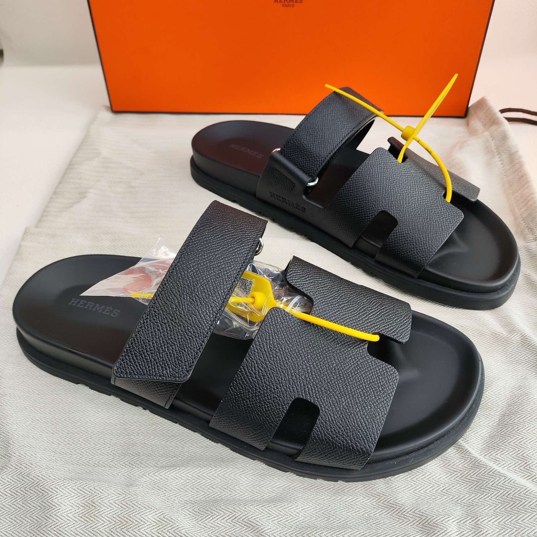 Hermes Hermes Leather Black Sandals 9 Men Size US 9 / EU 42 - 3 Thumbnail