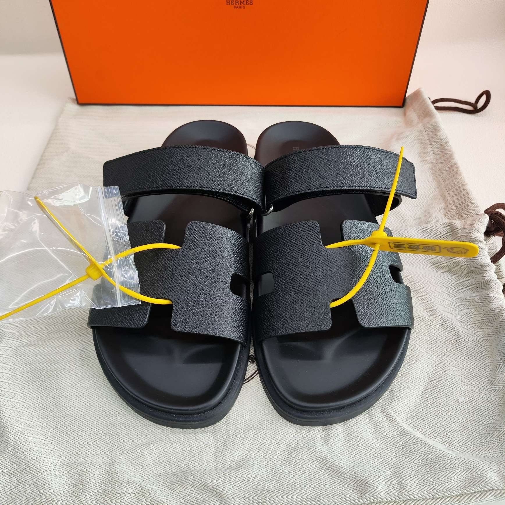 Hermes Hermes Leather Black Sandals 9 Men Size US 9 / EU 42 - 2 Thumbnail