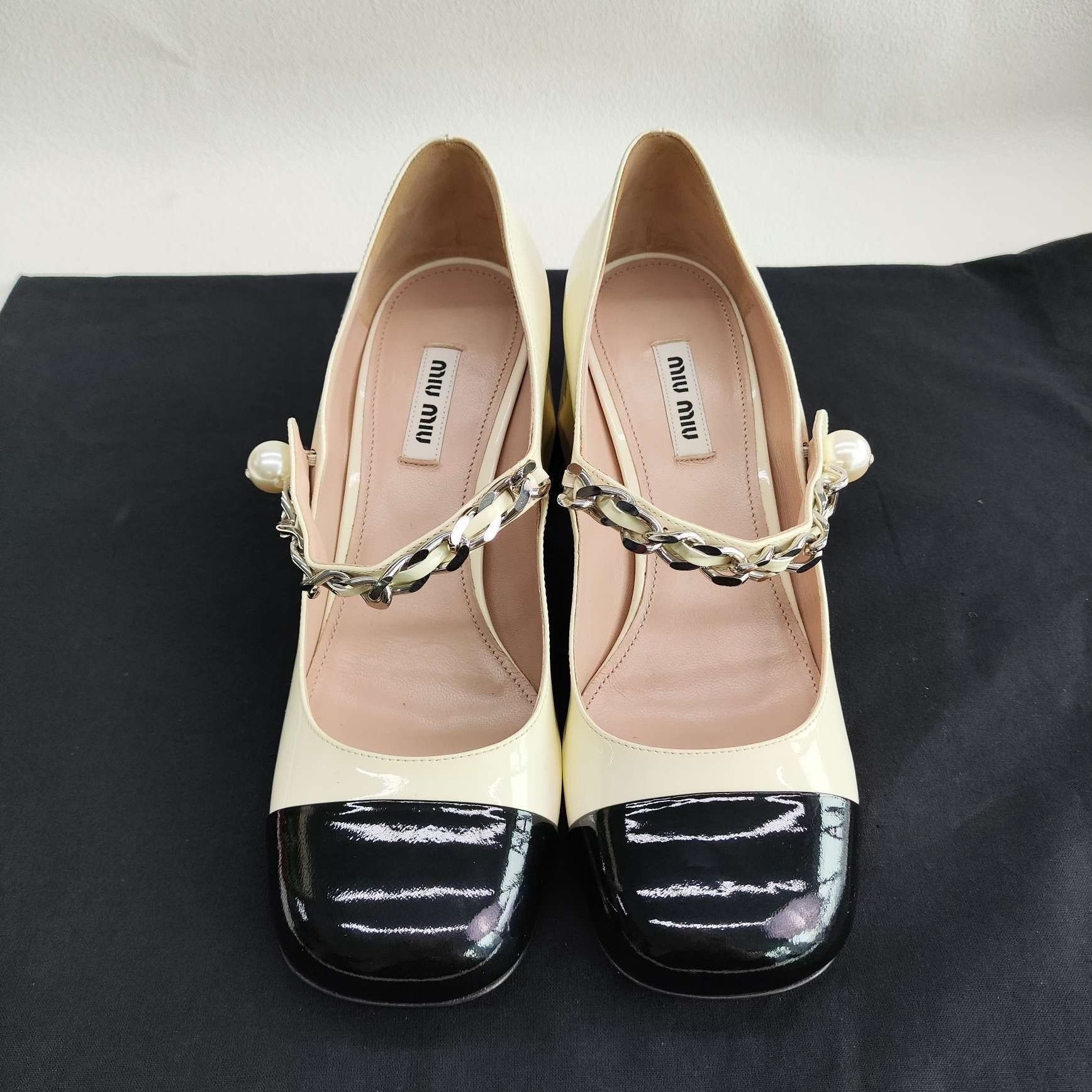 Miu Miu Miu Miu Patent Beige Lowtop Sneakers us_6 Women Size US 6 / IT 36 - 2 Thumbnail