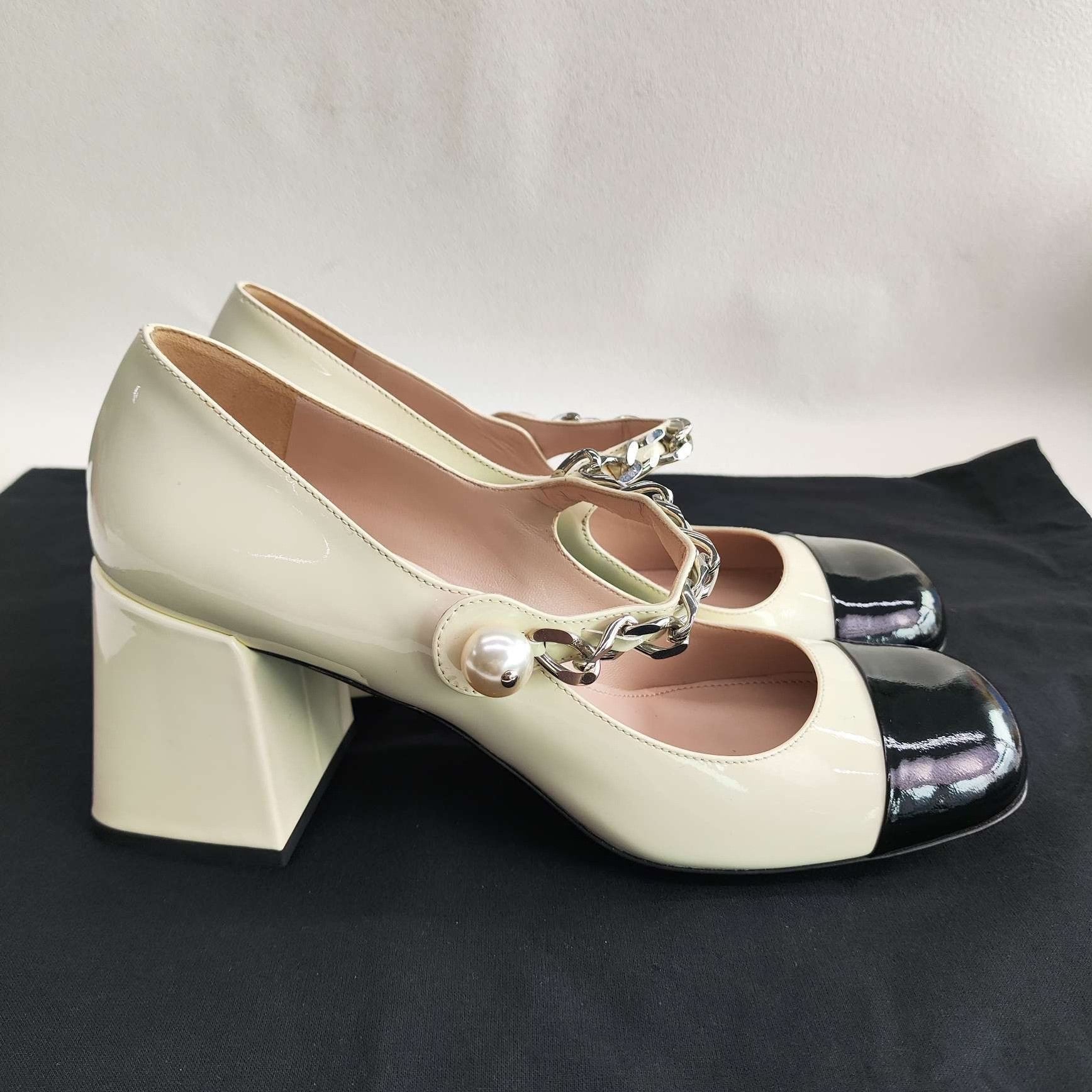Miu Miu Miu Miu Patent Beige Lowtop Sneakers us_6 Women Size US 6 / IT 36 - 4 Thumbnail