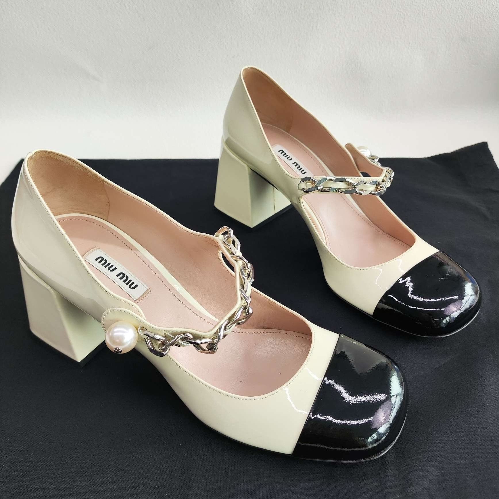 Miu Miu Miu Miu Patent Beige Lowtop Sneakers us_6 Women Size US 6 / IT 36 - 3 Thumbnail