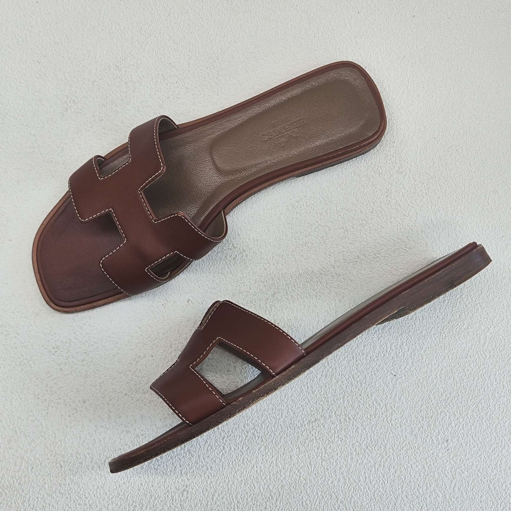 Hermes Hermes Brown Sandals us_6-5 Women Size US 6.5 / IT 36.5 - 8 Thumbnail