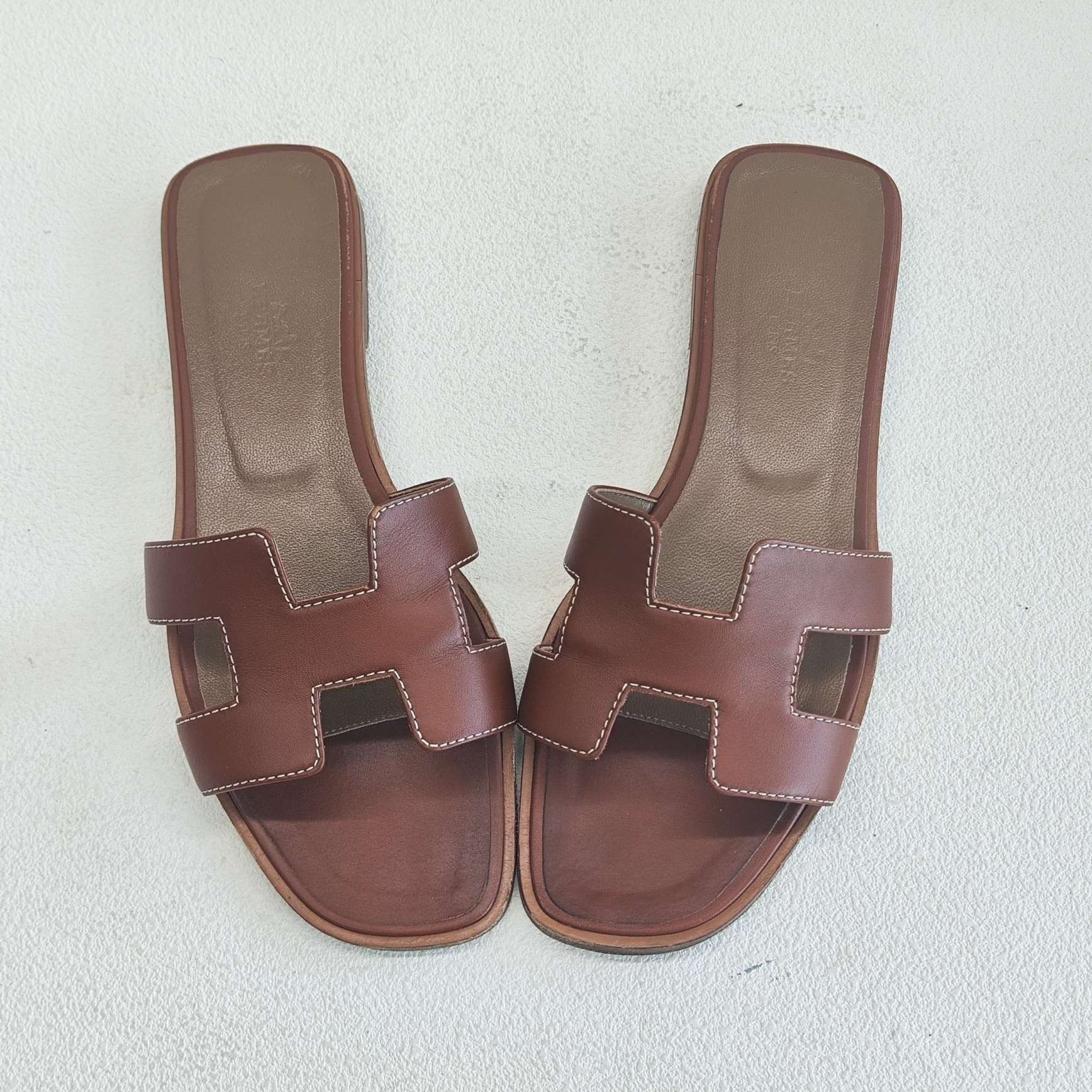 Hermes Hermes Brown Sandals us_6-5 Women Size US 6.5 / IT 36.5 - 9 Thumbnail