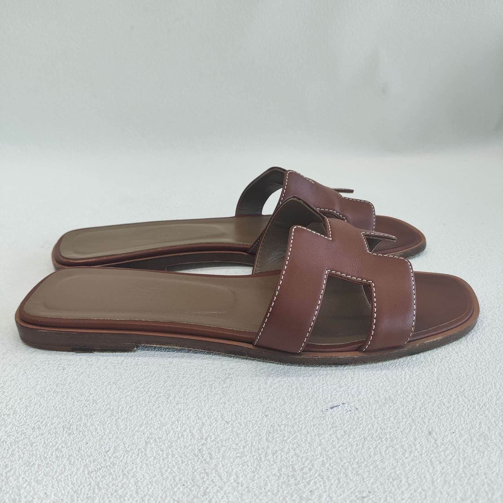 Hermes Hermes Brown Sandals us_6-5 Women Size US 6.5 / IT 36.5 - 3 Thumbnail