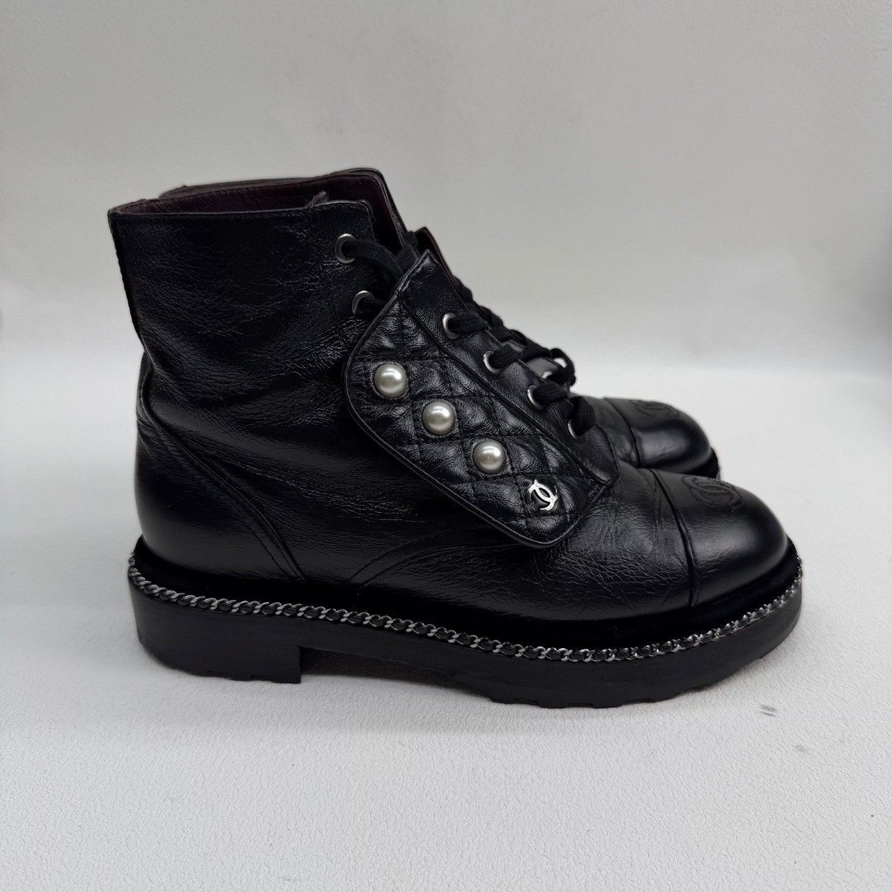Chanel Chanel Leather Black Boots us_6-5 Women Size US 6.5 / IT 36.5 - 4 Thumbnail