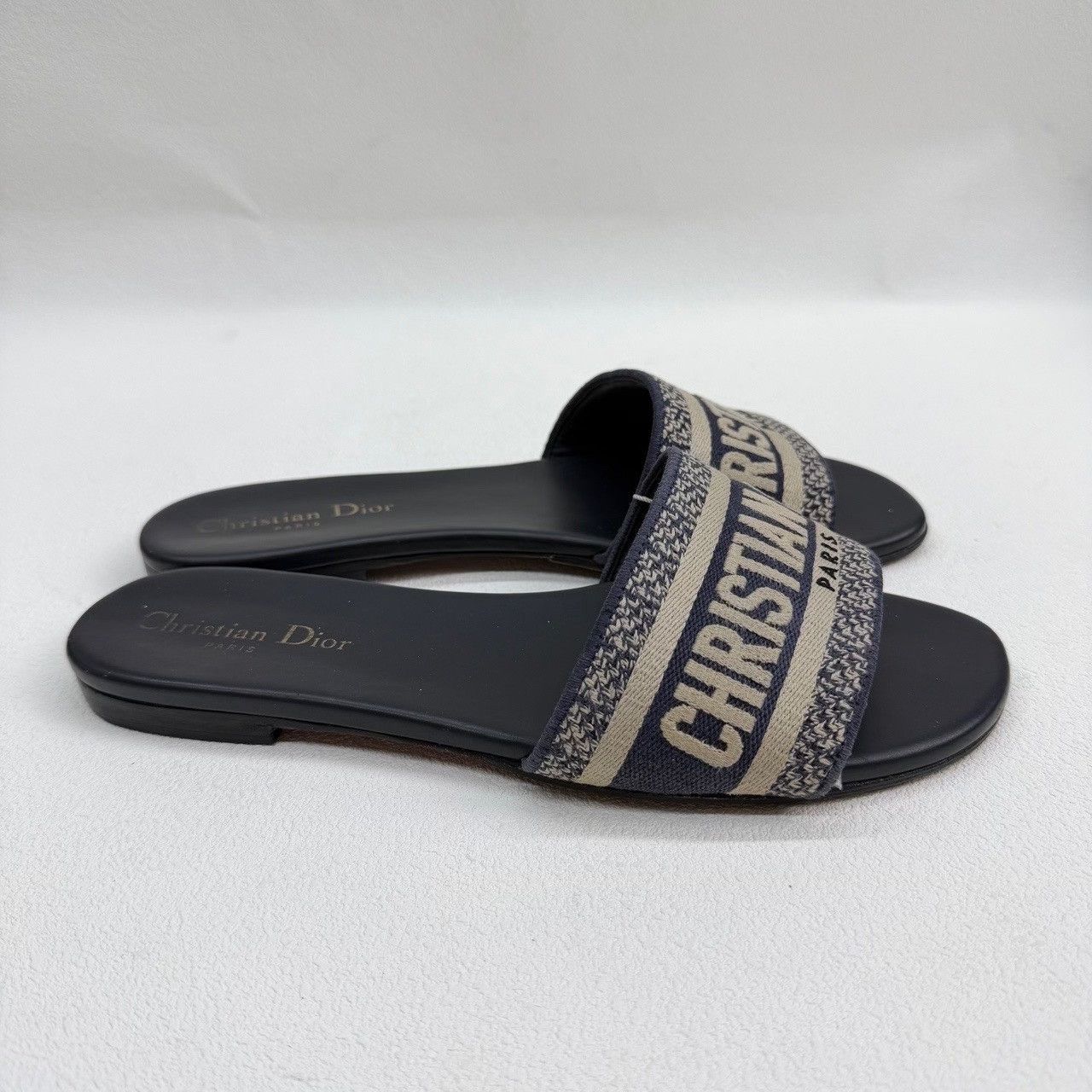 Dior Dior Canvas Printed Blue Sandals us_8-5 Women Size US 8.5 / IT 38.5 - 4 Thumbnail