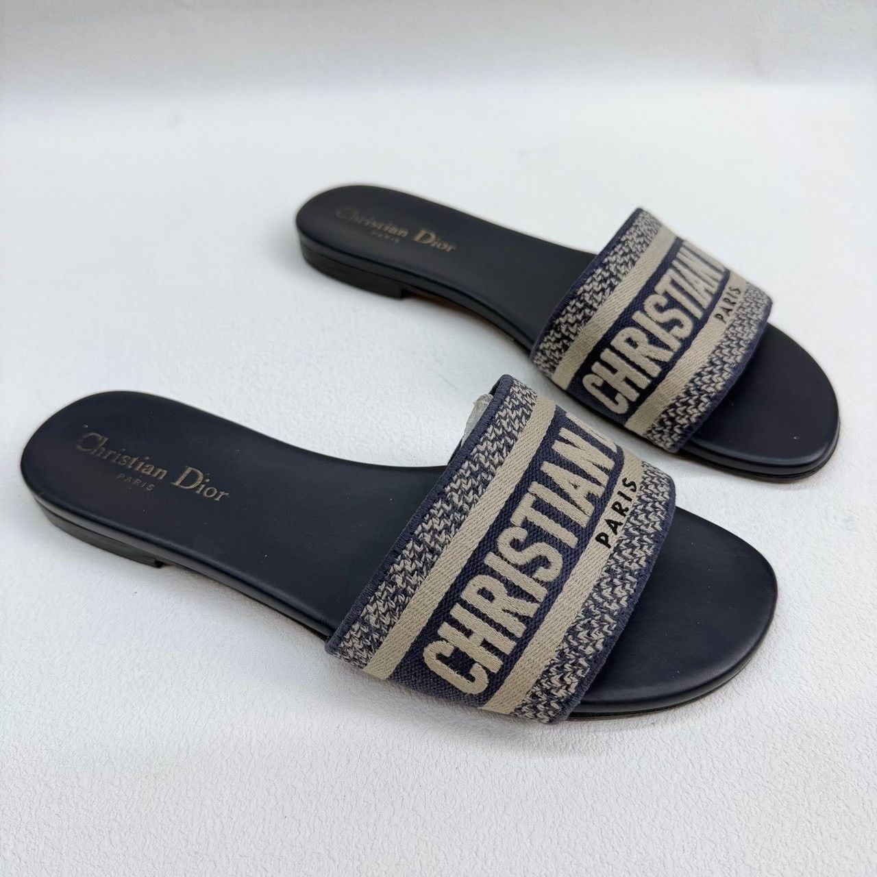Dior Dior Canvas Printed Blue Sandals us_8-5 Women Size US 8.5 / IT 38.5 - 3 Thumbnail
