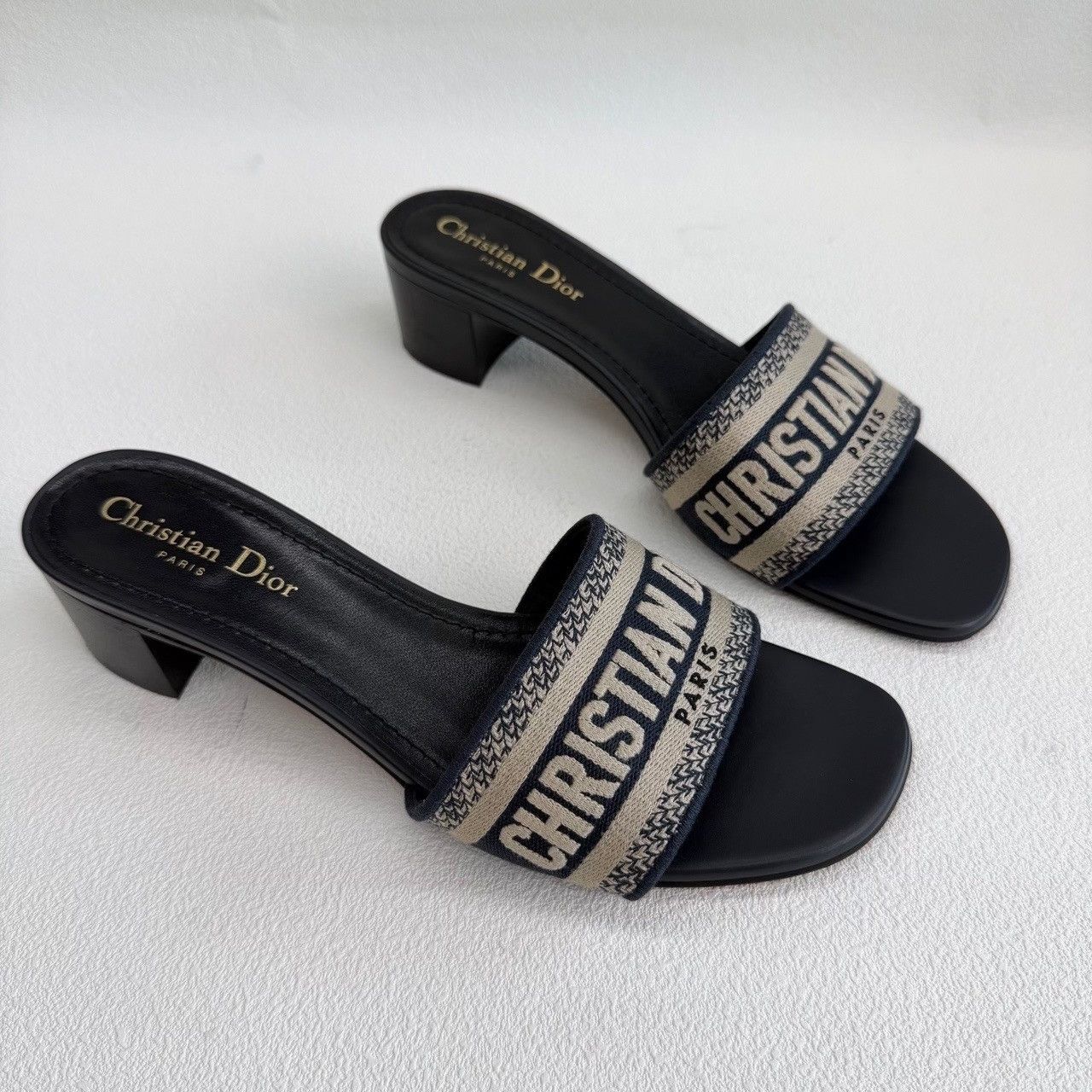 Dior Dior Retro Embroidered Blue Sandals us_8-5 Women Size US 8.5 / IT 38.5 - 3 Thumbnail