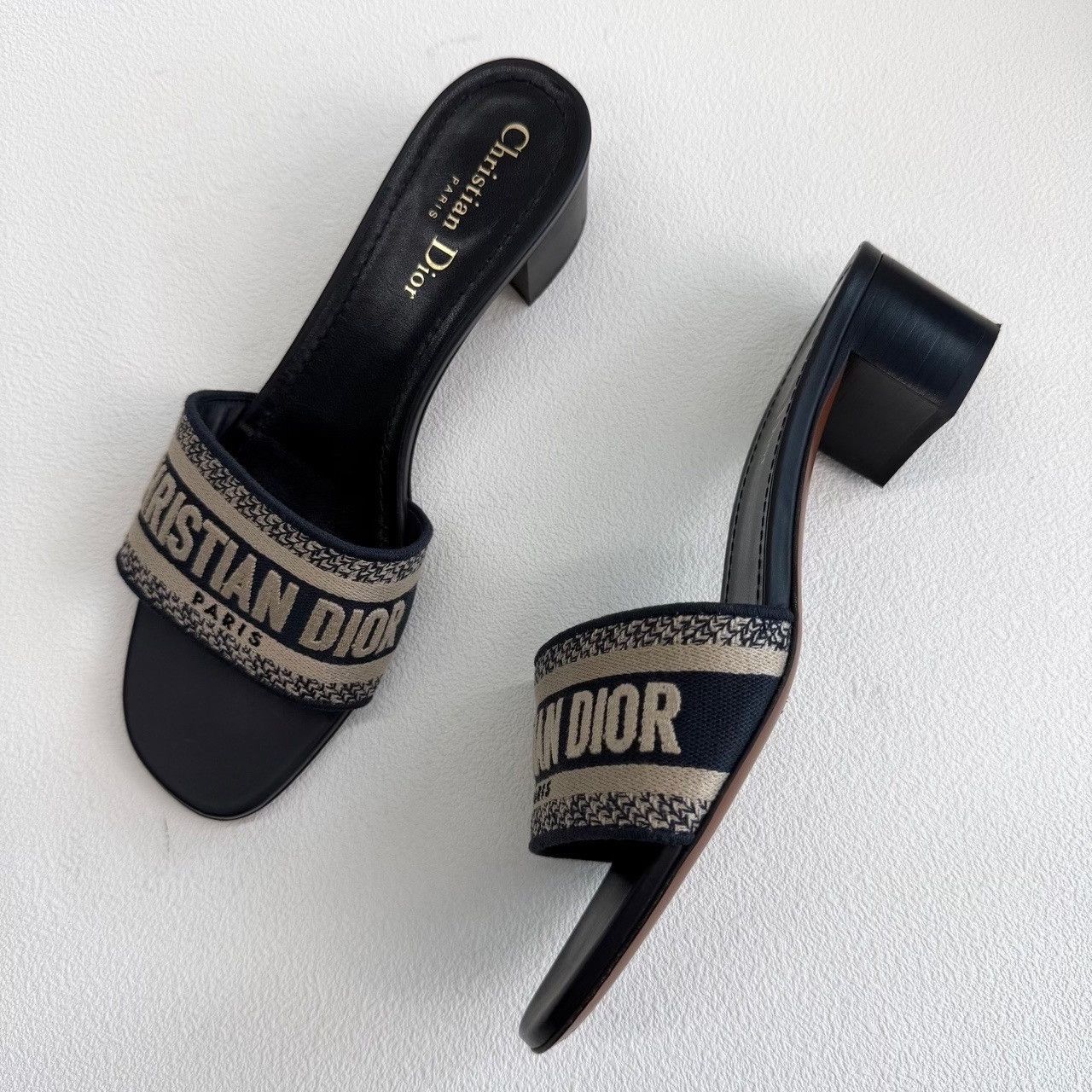 Dior Dior Retro Embroidered Blue Sandals us_8-5 Women Size US 8.5 / IT 38.5 - 8 Thumbnail