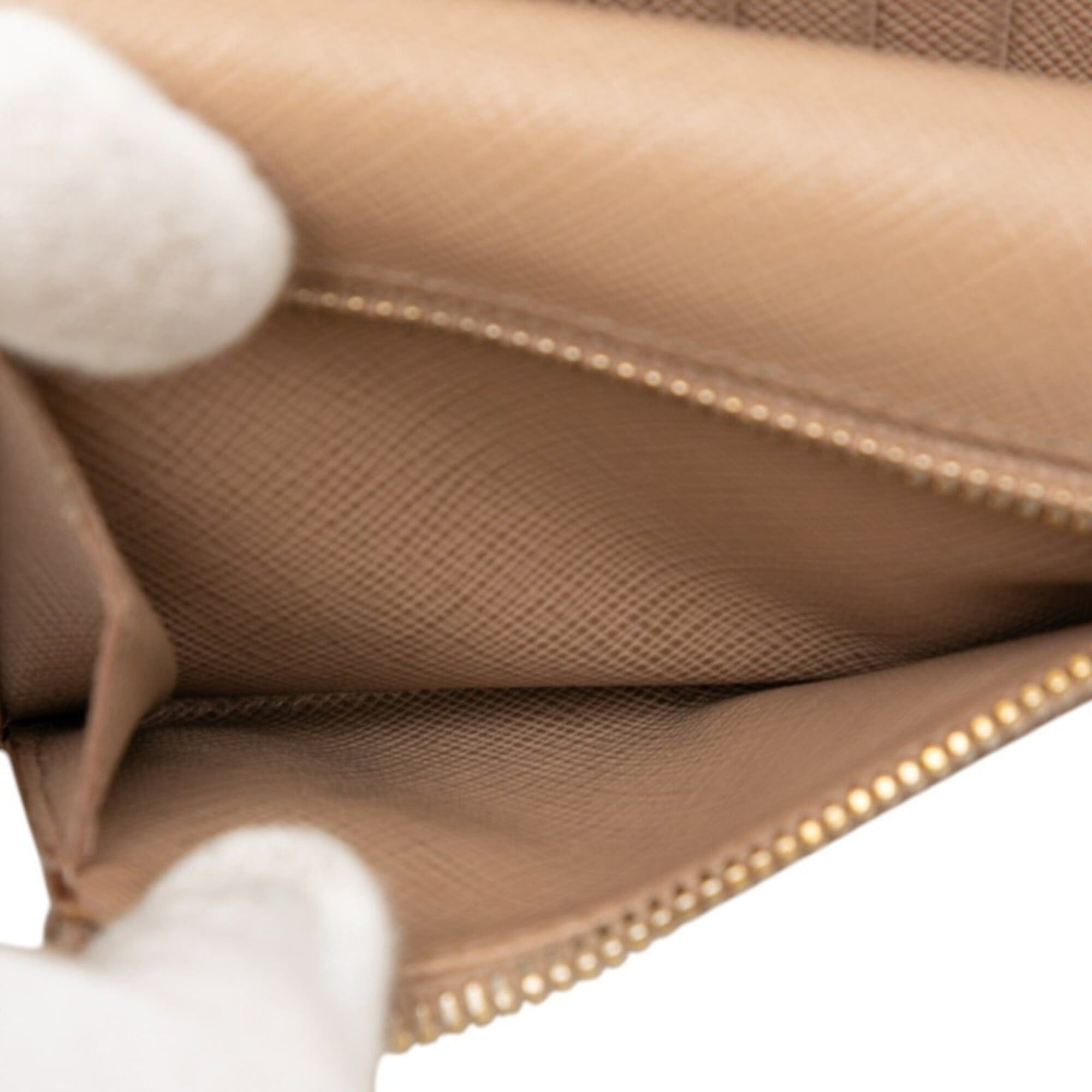 Prada Prada Saffiano Letter Tri-fold Wallet 1MH002 Cameo Beige Leather Women's PRADA Size ONE SIZE - 4 Thumbnail