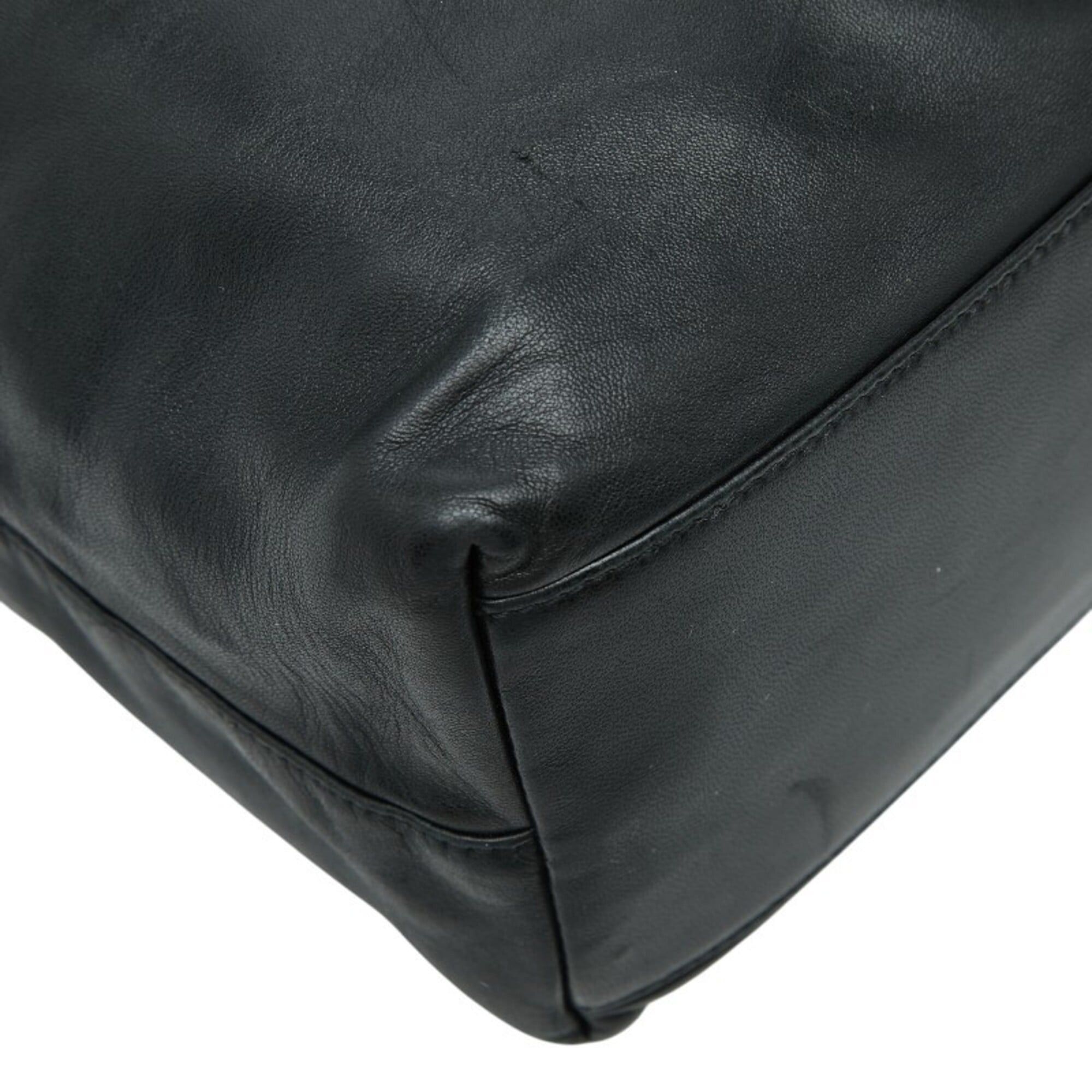 Prada Prada handbag tote bag black leather plastic women's PRADA Size ONE SIZE - 7 Thumbnail