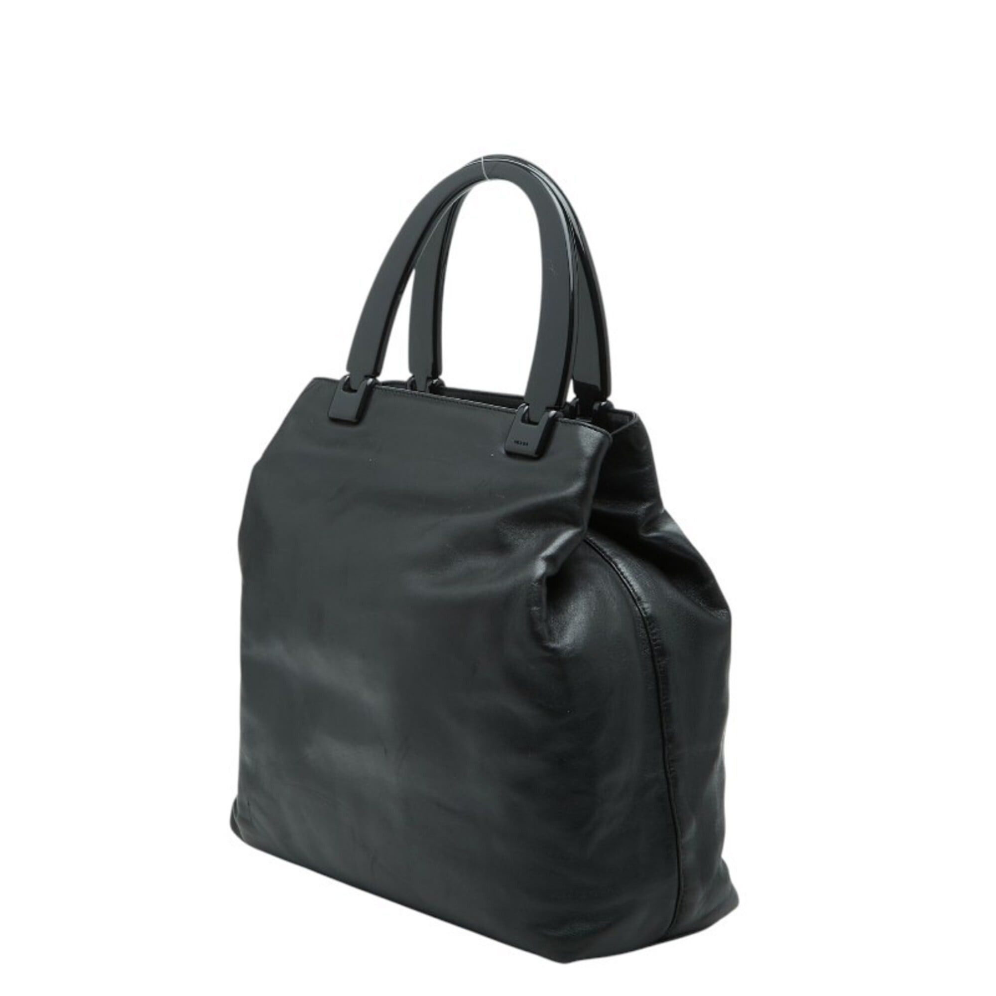 Prada Prada handbag tote bag black leather plastic women's PRADA Size ONE SIZE - 2 Thumbnail