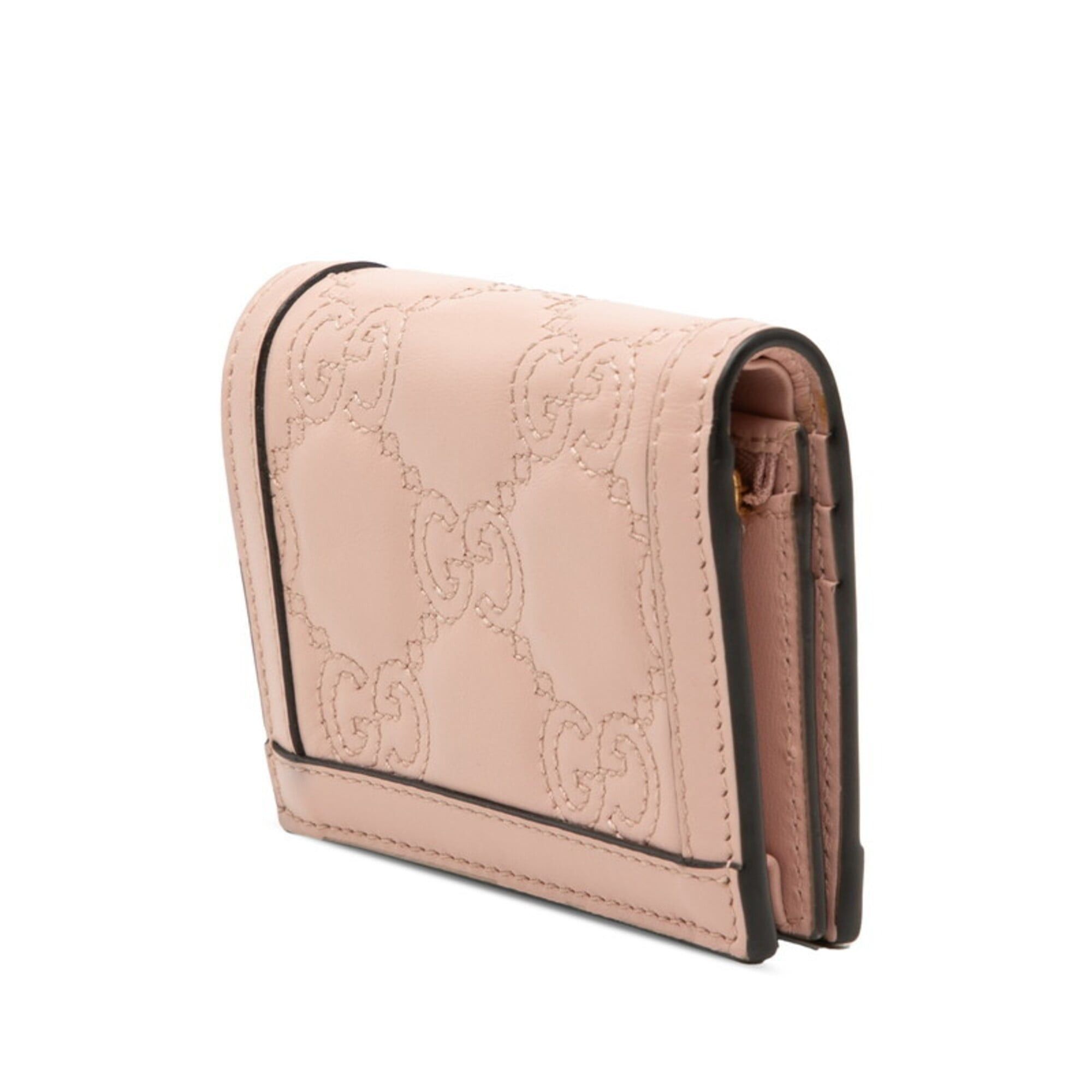 Gucci Gucci GG Matelassé Logo Quilted Bi-fold Wallet 723786 Pink Leather Women's GUCCI Size ONE SIZE - 2 Thumbnail