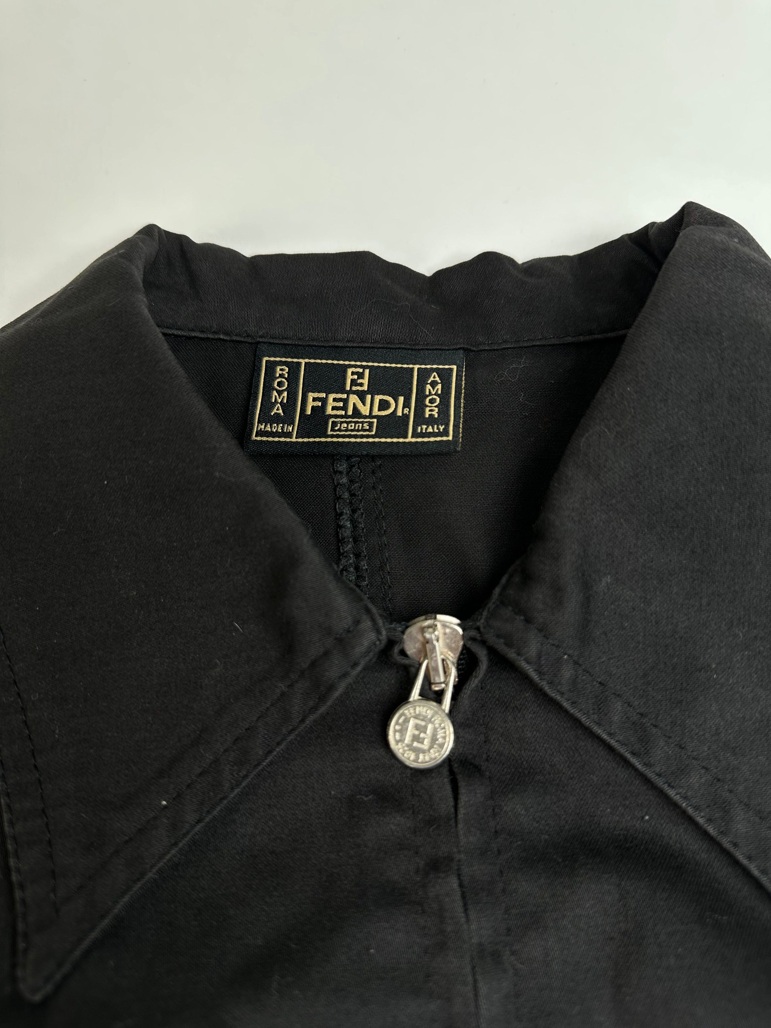 Fendi Vintage Roma Zipper Shirt / Mini Jacket Black Size M / US 6-8 / IT 42-44 - 6 Thumbnail