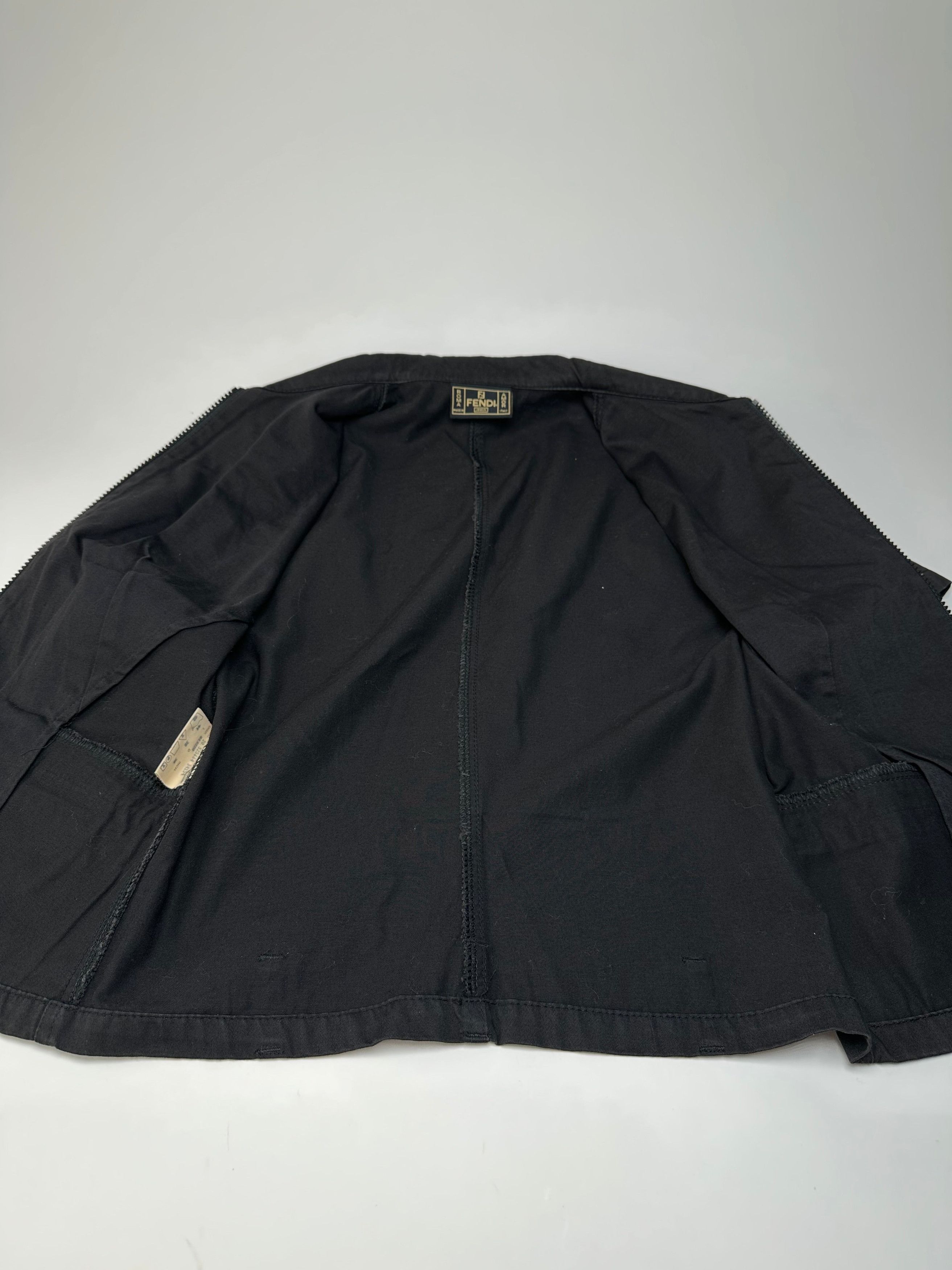 Fendi Vintage Roma Zipper Shirt / Mini Jacket Black Size M / US 6-8 / IT 42-44 - 7 Thumbnail