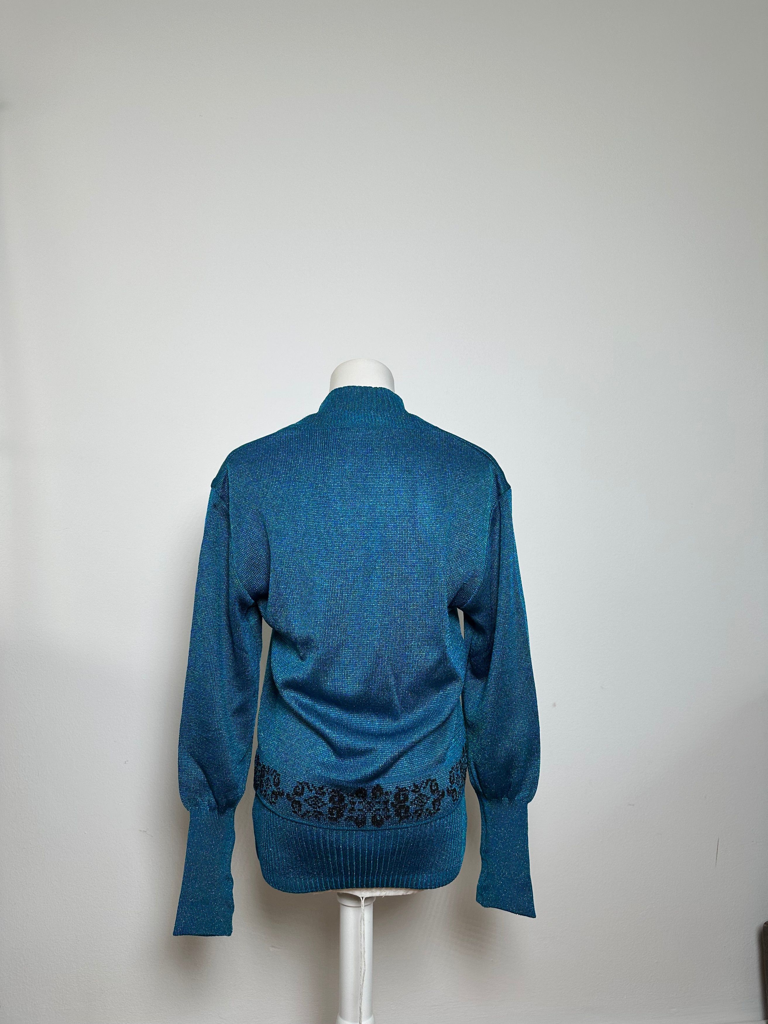 Dior Vintage Wool Cardigan Blue Green L Size L / US 10 / IT 46 - 4 Thumbnail