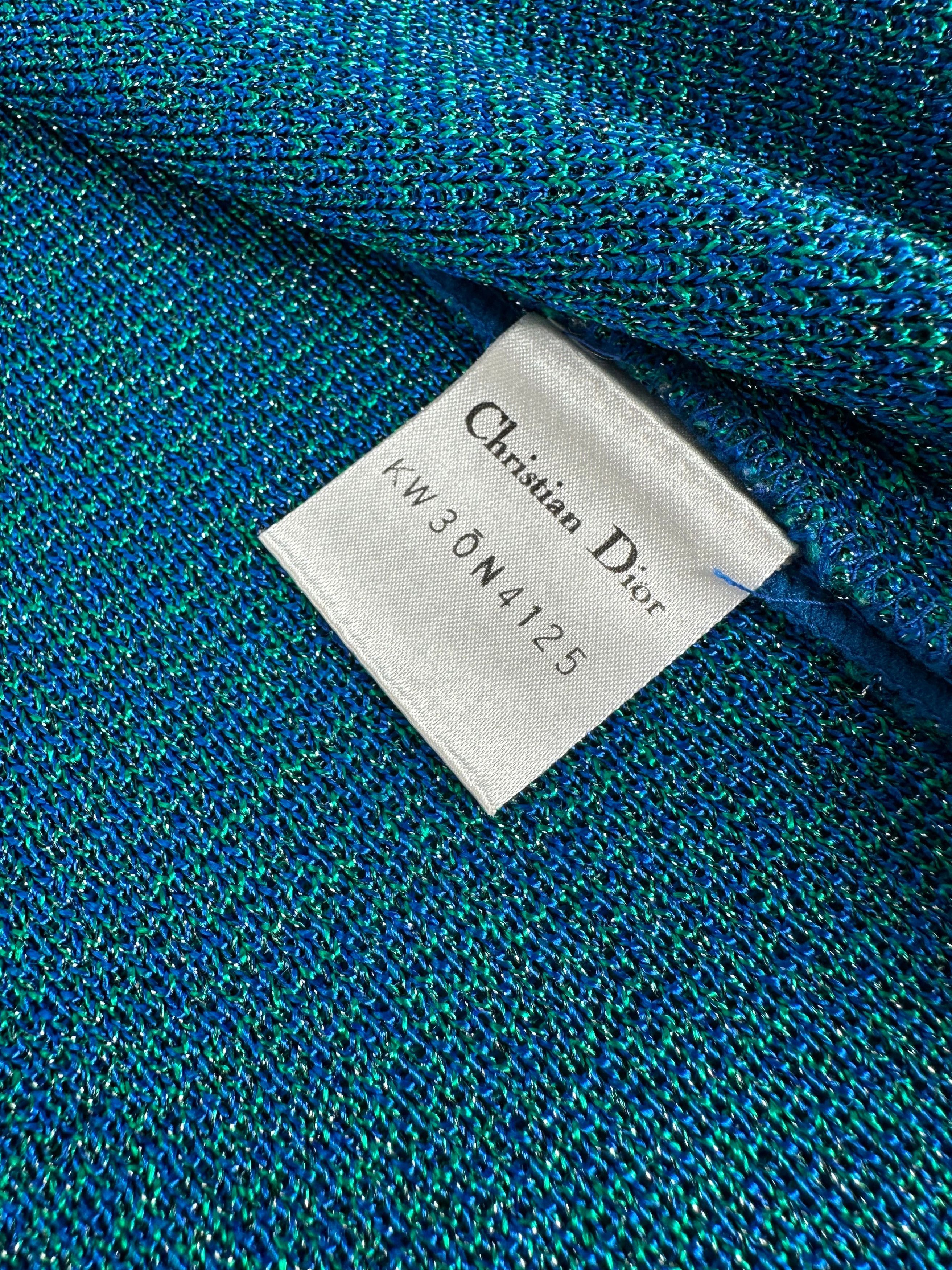 Dior Vintage Wool Cardigan Blue Green L Size L / US 10 / IT 46 - 7 Thumbnail