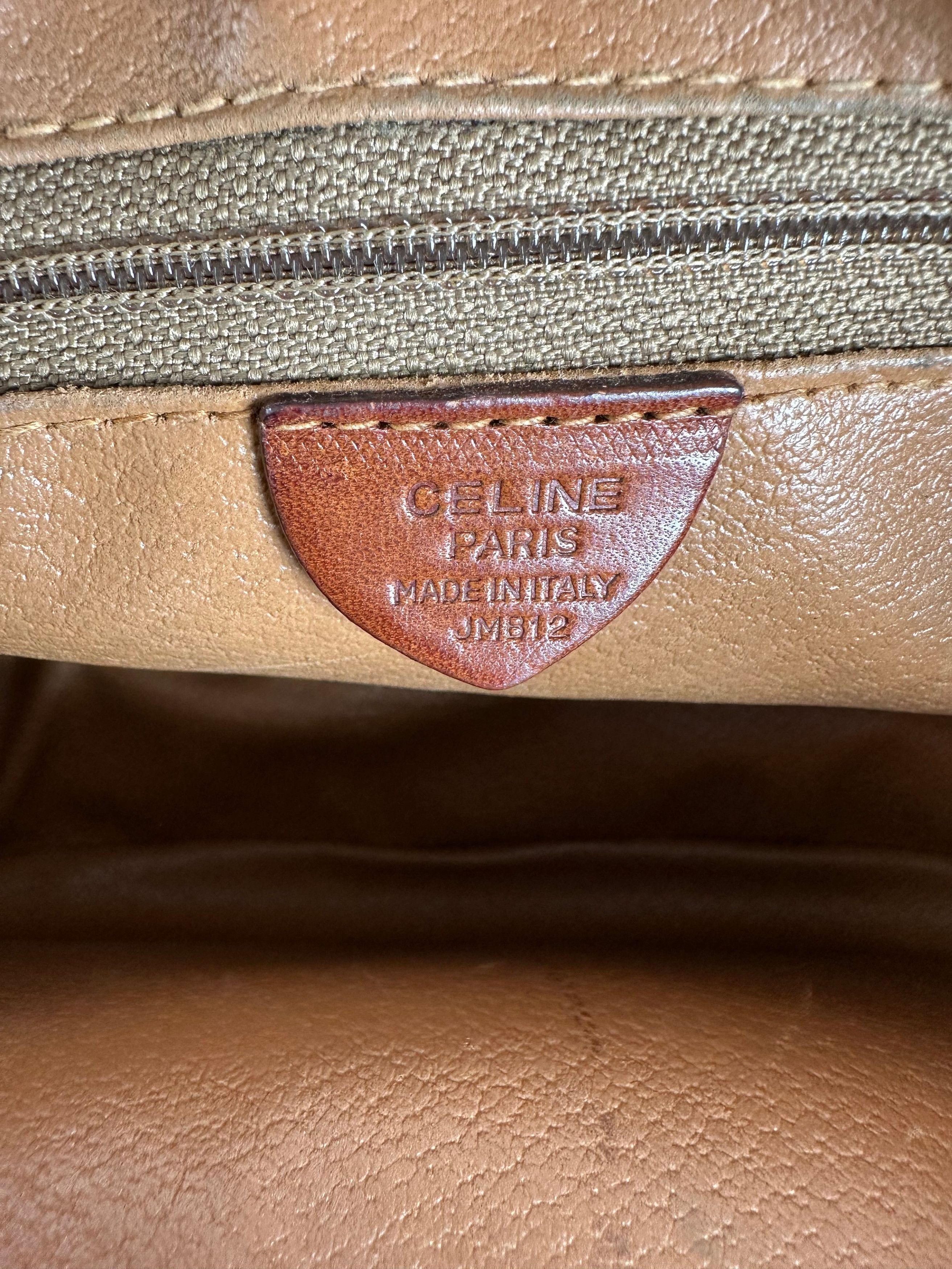 Celine Vintage Paris Triomphe Monogram Leather Shoulder Bag Brown Size ONE SIZE - 7 Thumbnail