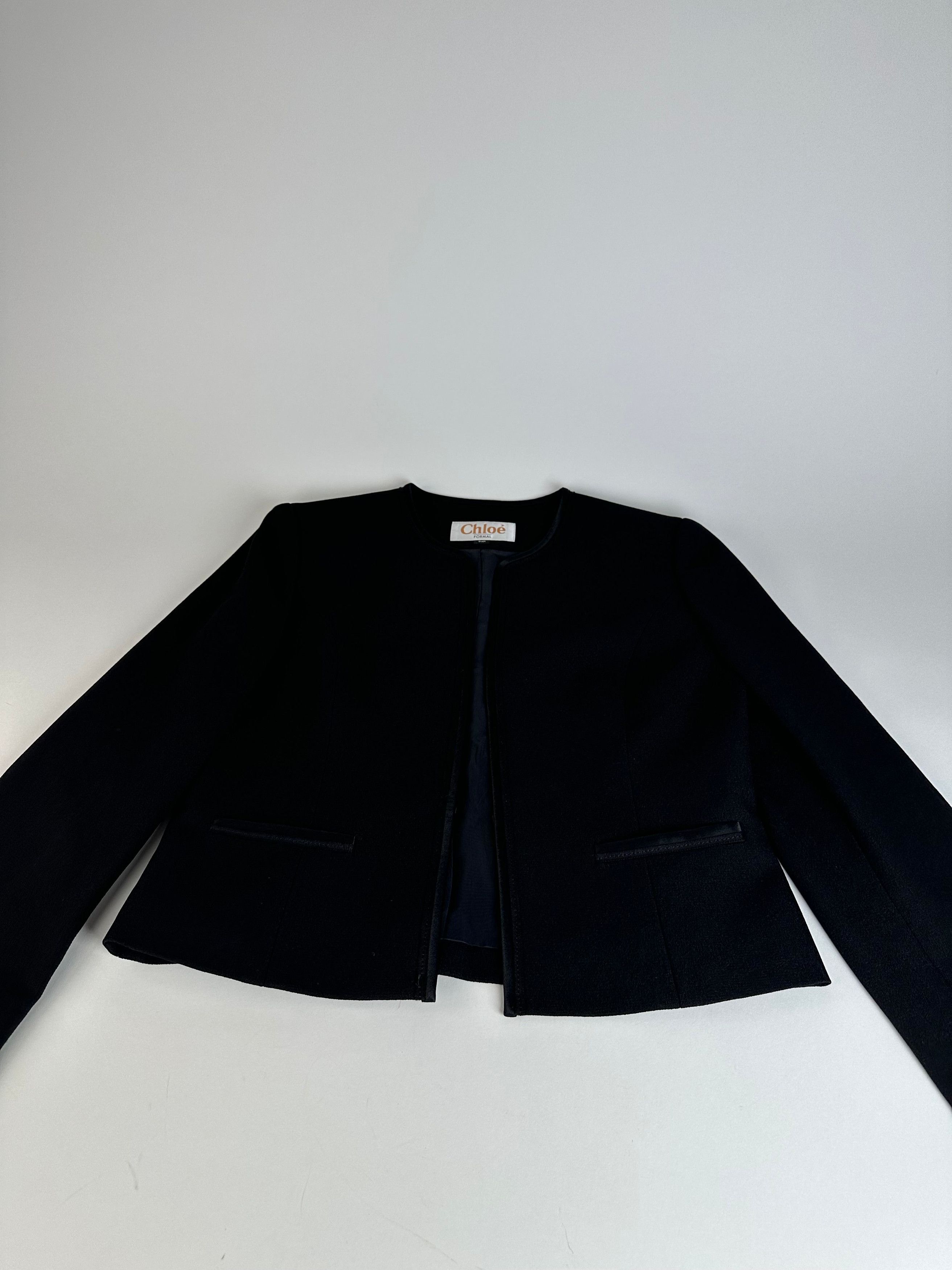 Chloe Vintage Givenchy Wool Blazer Short Coat Black M Size S / US 4 / IT 40 - 6 Thumbnail