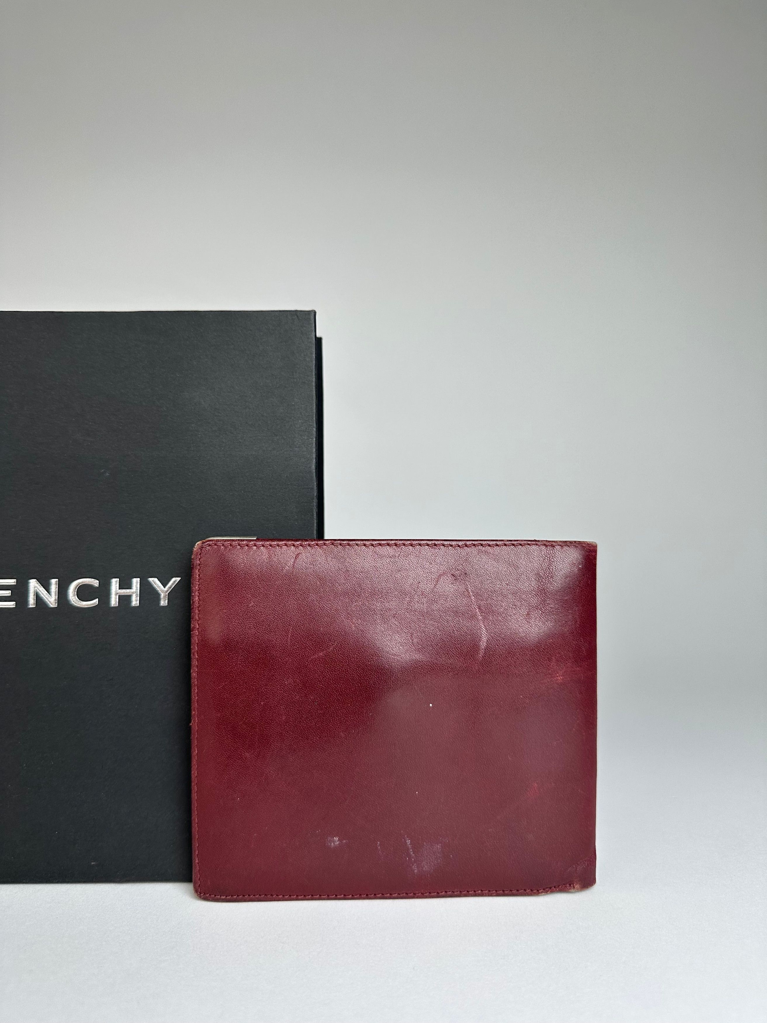 Givenchy Vintage Flapable Leather Wallet Burgundy Size ONE SIZE - 11 Thumbnail