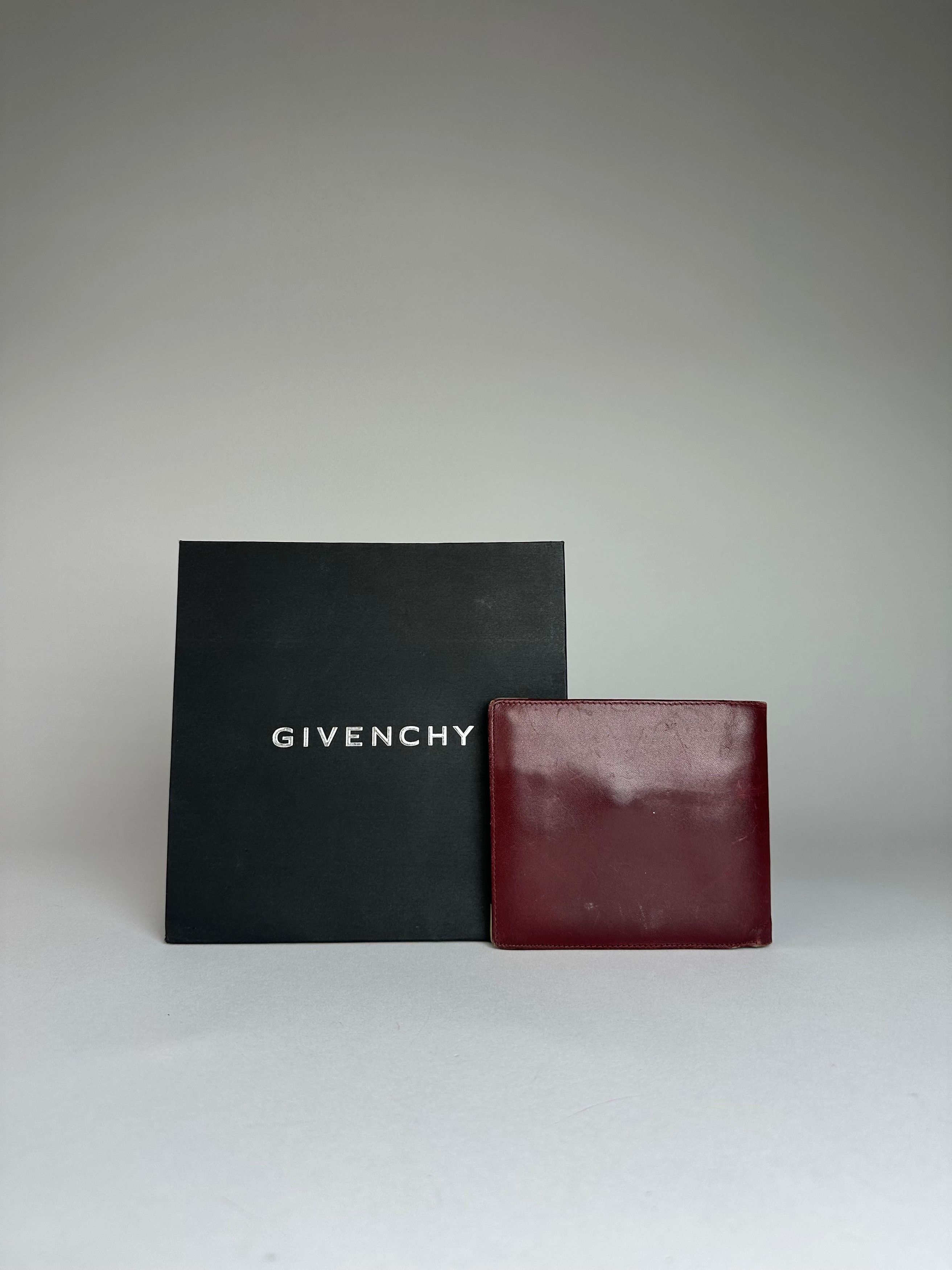 Givenchy Vintage Flapable Leather Wallet Burgundy Size ONE SIZE - 2 Thumbnail