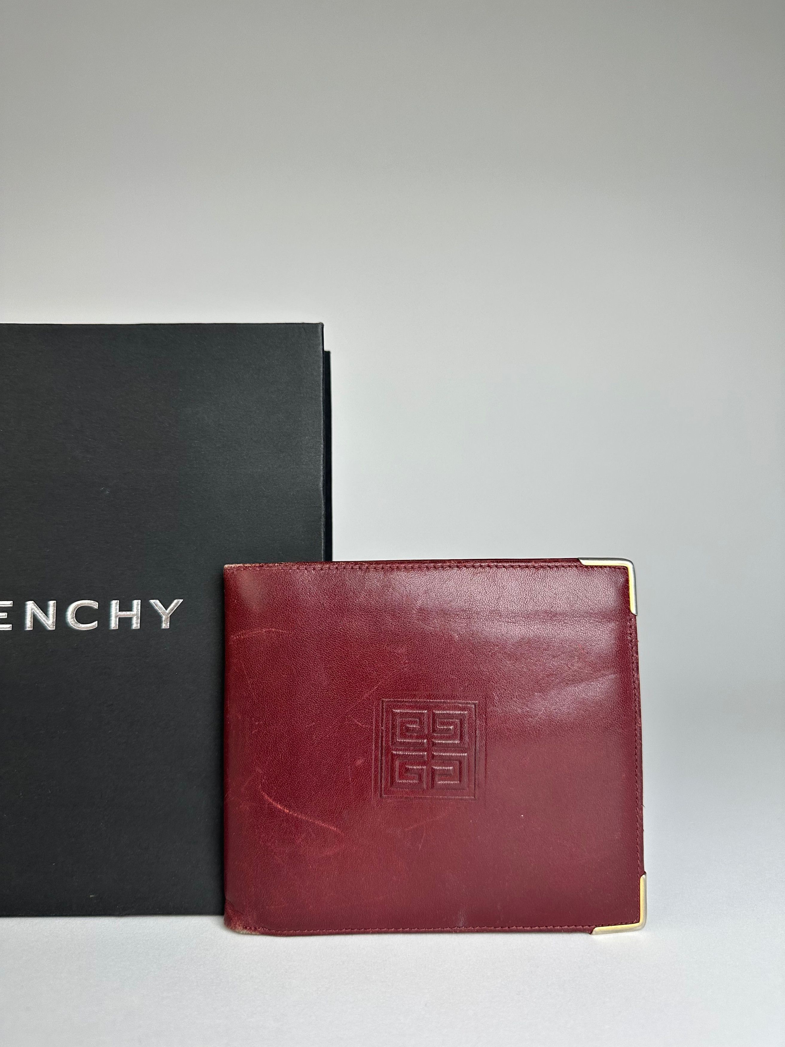 Givenchy Vintage Flapable Leather Wallet Burgundy Size ONE SIZE - 10 Thumbnail