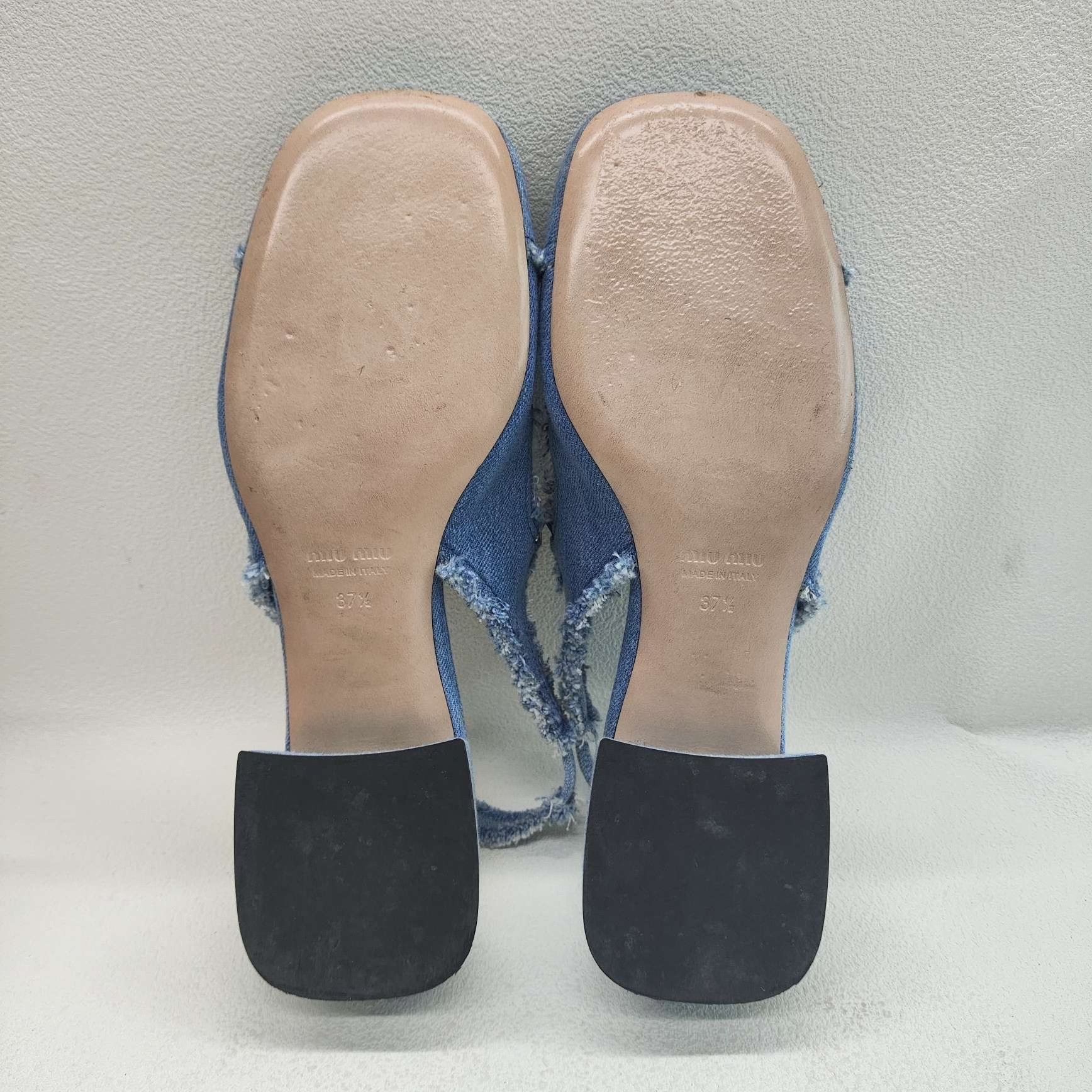 Miu Miu Miu Miu Denim Blue Sandals us_6-5 Women Size US 6.5 / IT 36.5 - 7 Thumbnail