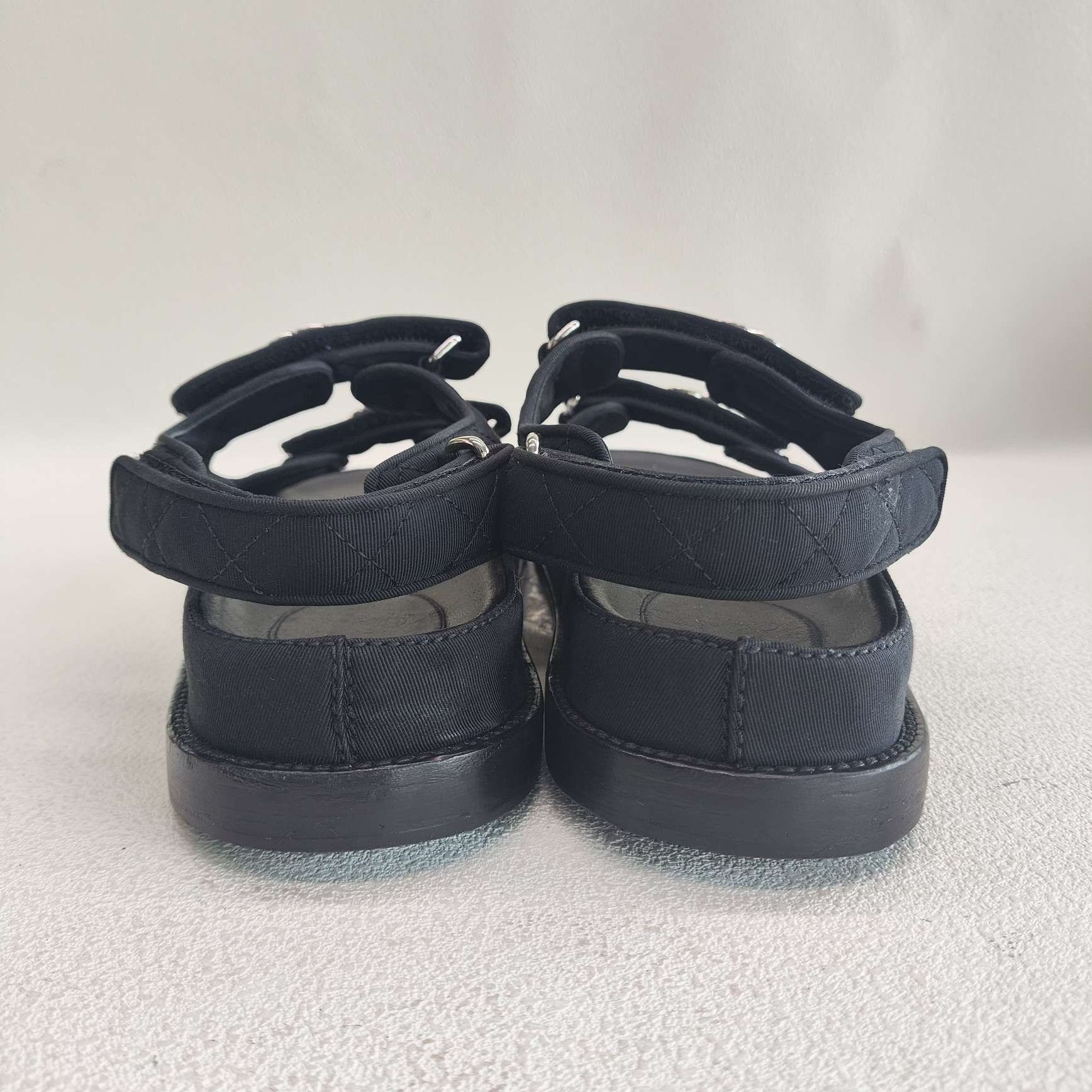 Chanel Chanel Canvas Black Sandals us_8-5 Women Size US 8.5 / IT 38.5 - 5 Thumbnail