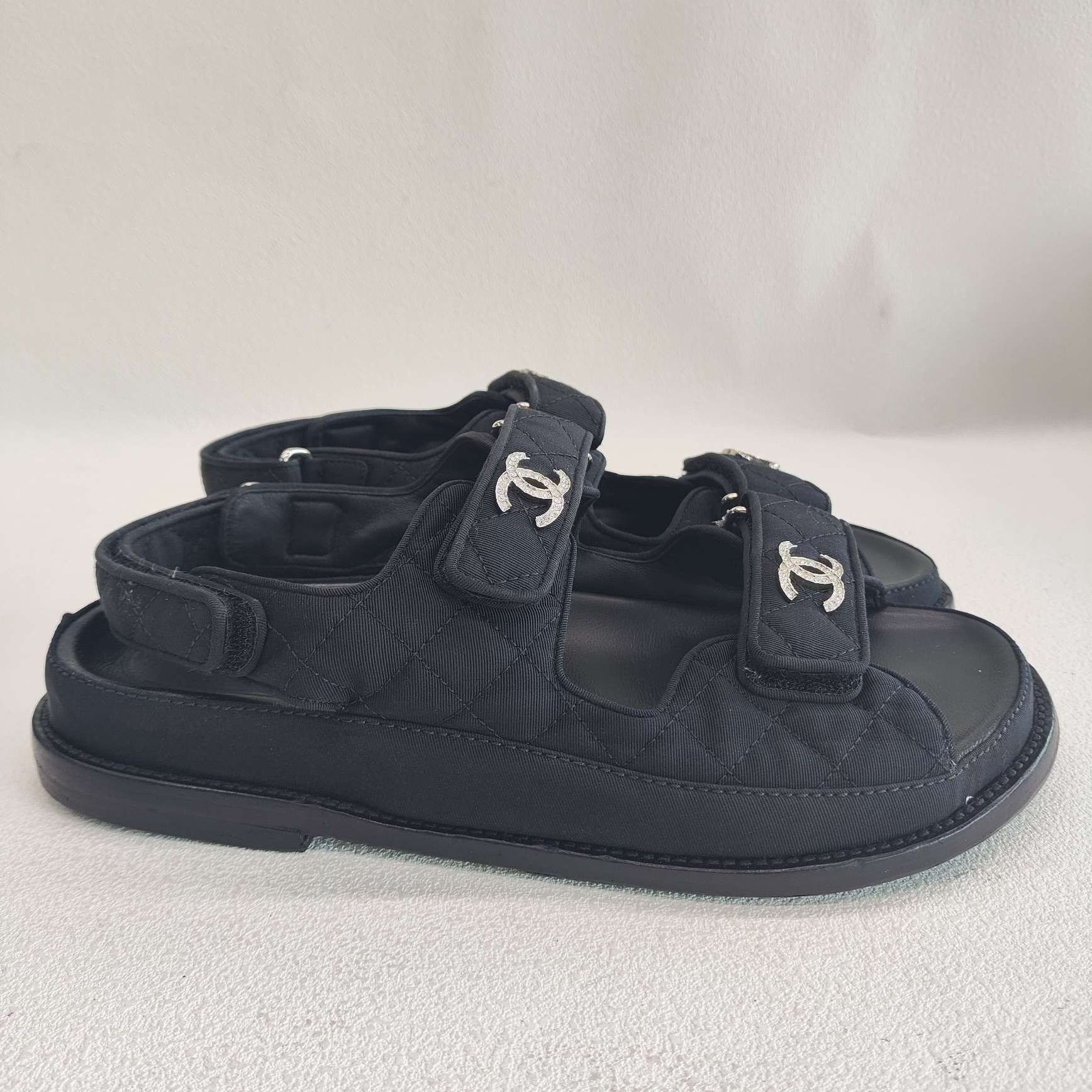 Chanel Chanel Canvas Black Sandals us_8-5 Women Size US 8.5 / IT 38.5 - 4 Thumbnail