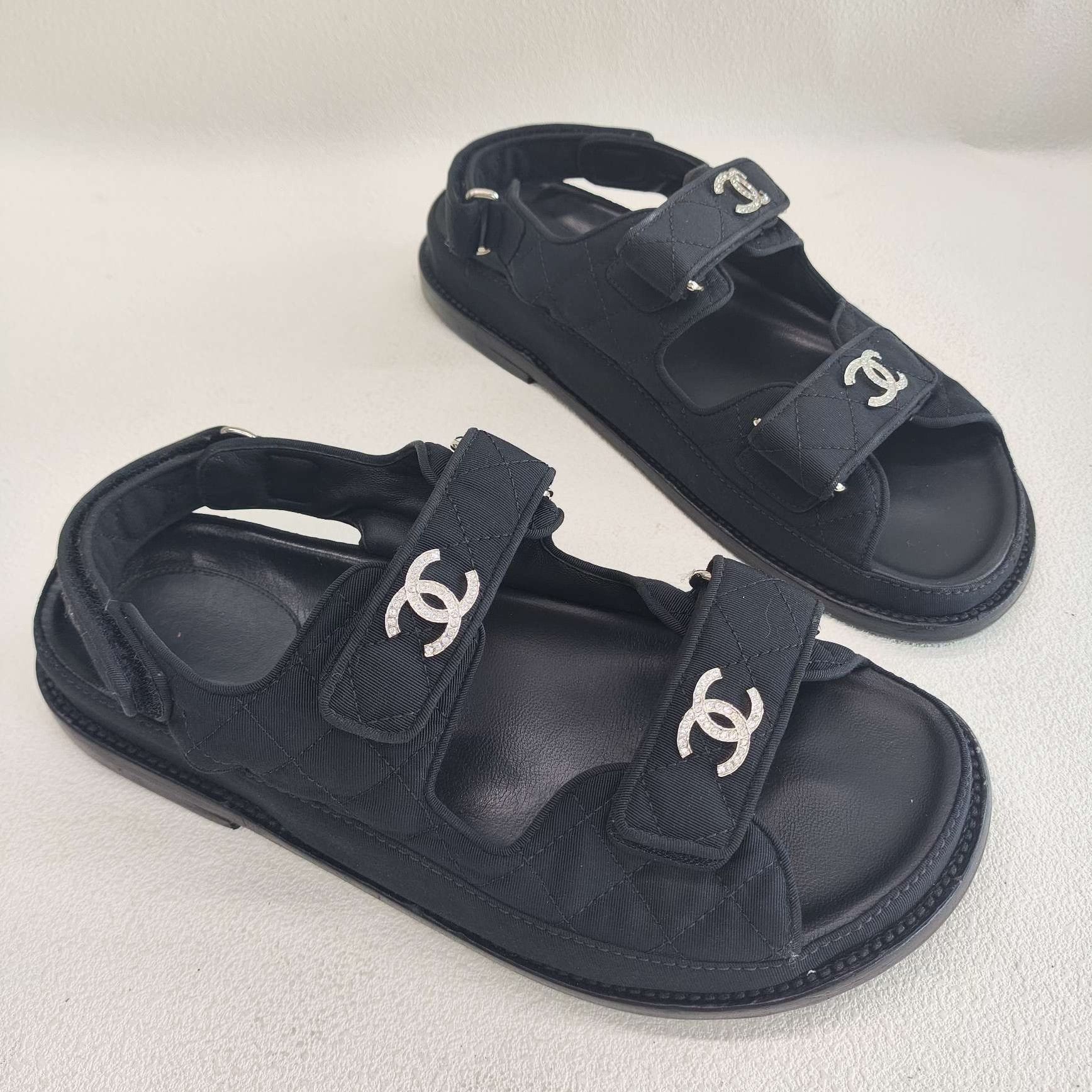 Chanel Chanel Canvas Black Sandals us_8-5 Women Size US 8.5 / IT 38.5 - 3 Thumbnail