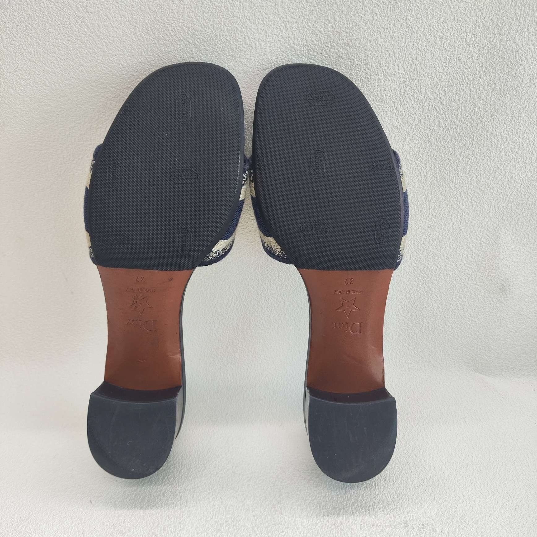 Dior Dior Retro Embroidered Blue Sandals us_6-5 Women Size US 6.5 / IT 36.5 - 7 Thumbnail