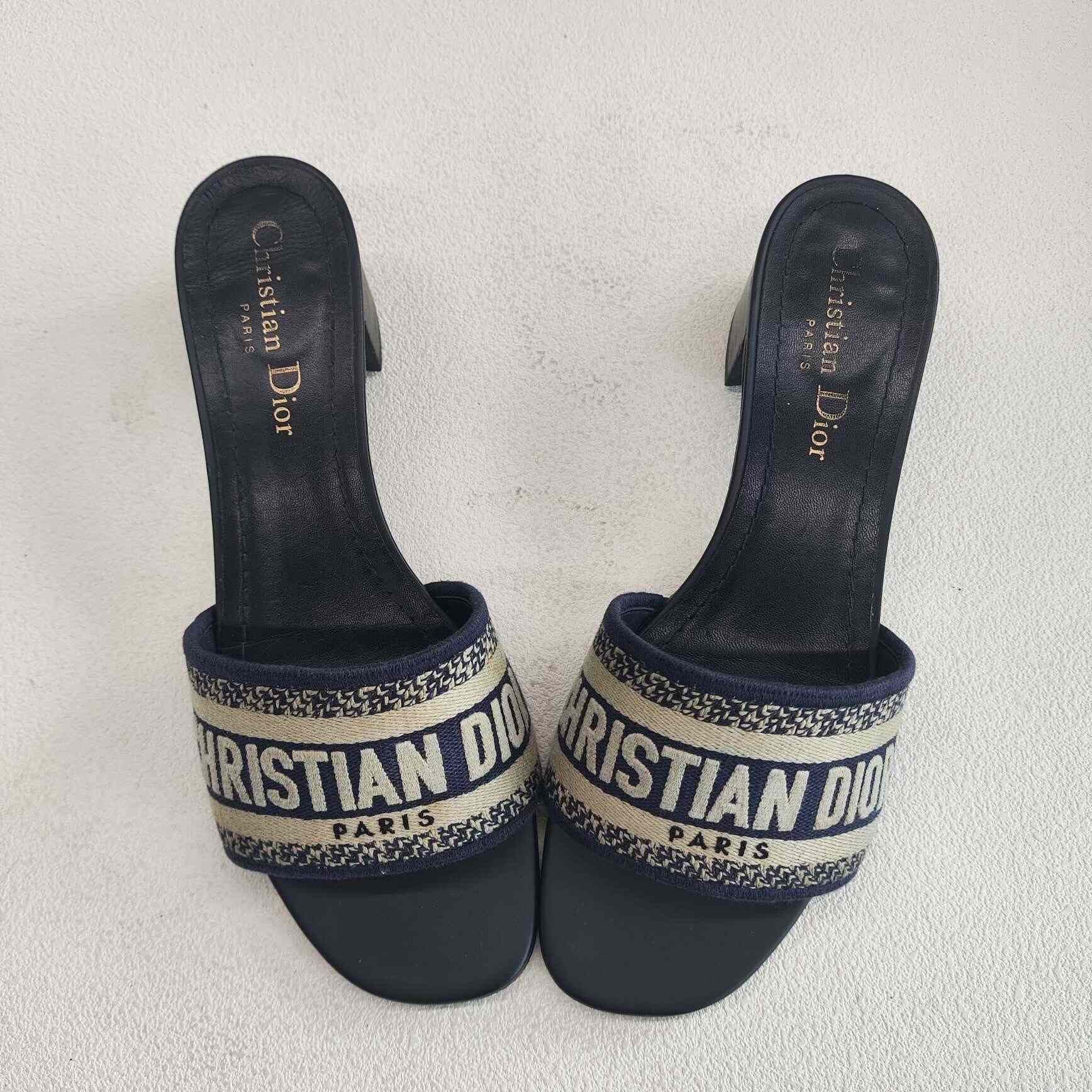 Dior Dior Retro Embroidered Blue Sandals us_6-5 Women Size US 6.5 / IT 36.5 - 9 Thumbnail