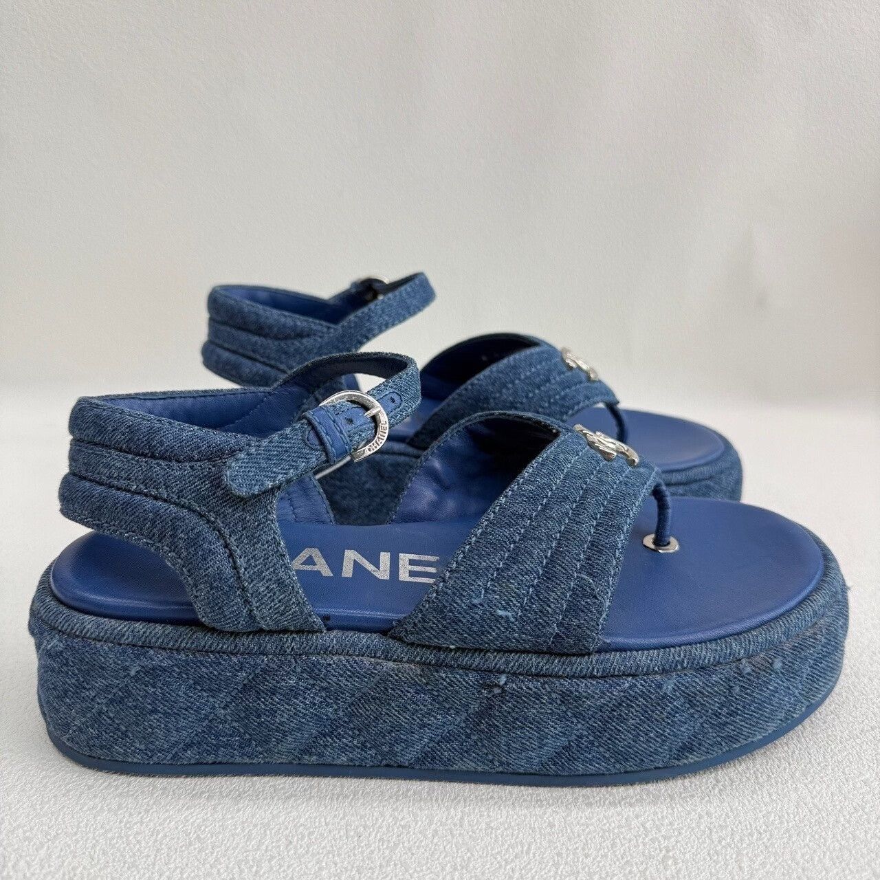 Chanel Chanel Blue Sandals us_6 Women Size US 6 / IT 36 - 4 Thumbnail