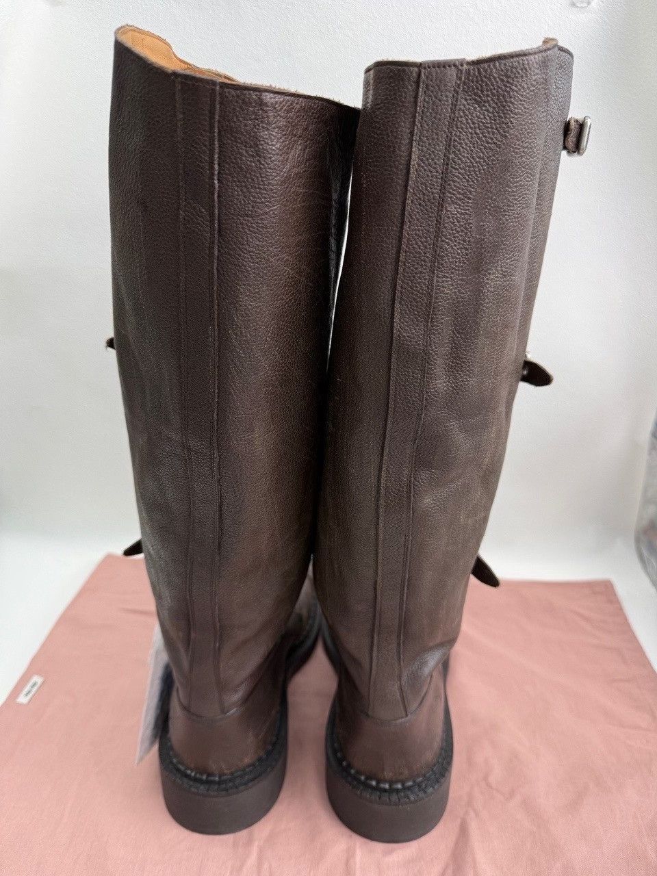 Miu Miu Miu Miu Leather Brown Boots us_7-5 Women Size US 7.5 / IT 37.5 - 5 Thumbnail