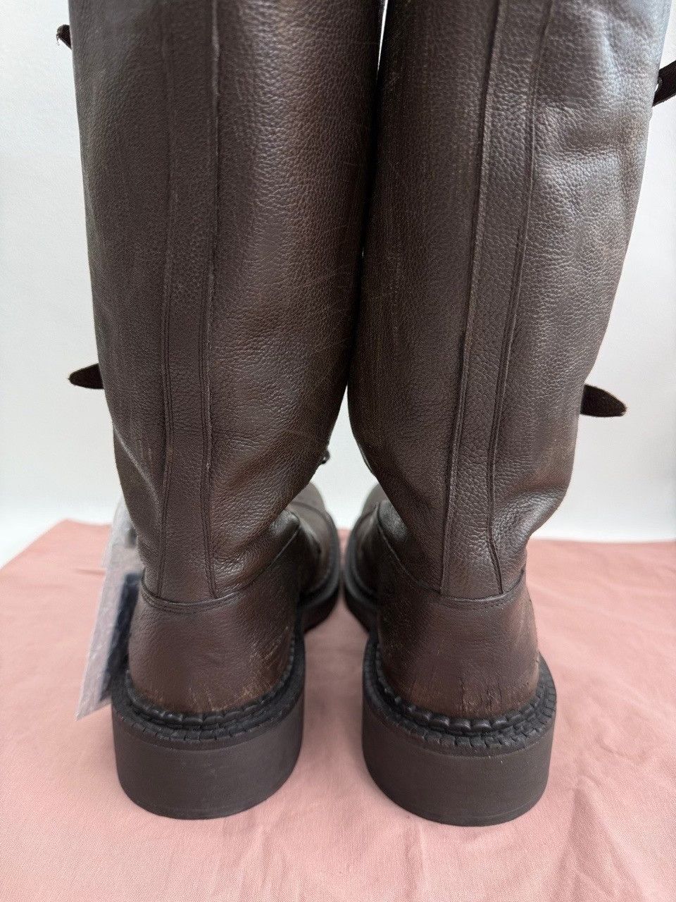 Miu Miu Miu Miu Leather Brown Boots us_7-5 Women Size US 7.5 / IT 37.5 - 6 Thumbnail