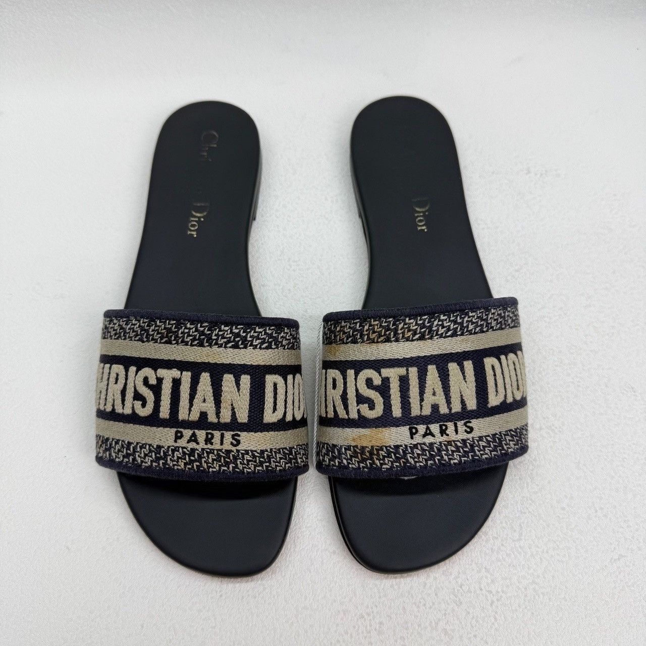 Dior Dior Canvas Printed Blue Sandals us_6 Women Size US 6 / IT 36 - 2 Thumbnail