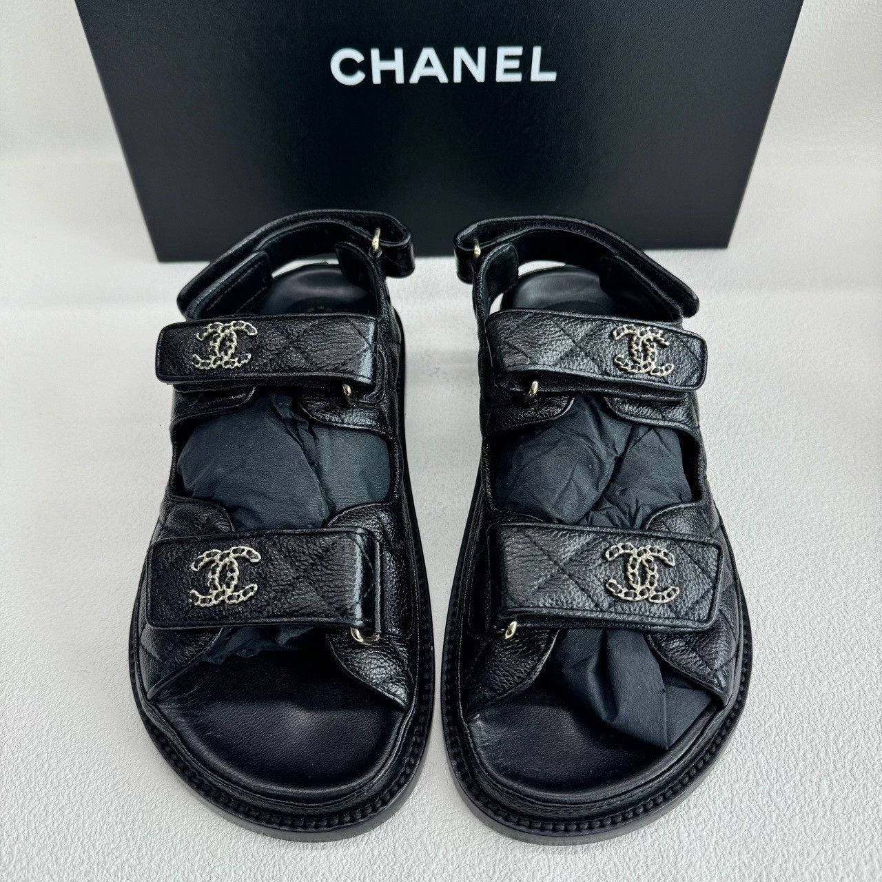 Chanel Chanel Black Sandals us_5 Women Size US 5 / IT 35 - 3 Thumbnail
