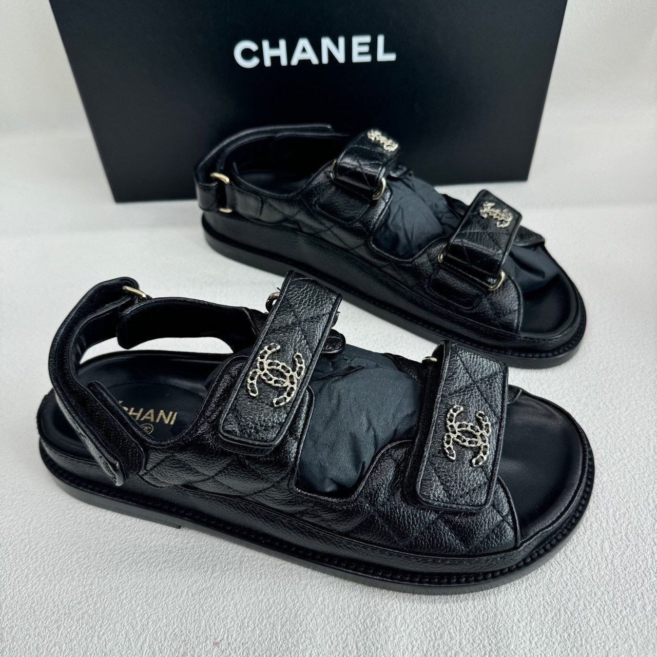 Chanel Chanel Black Sandals us_5 Women Size US 5 / IT 35 - 4 Thumbnail