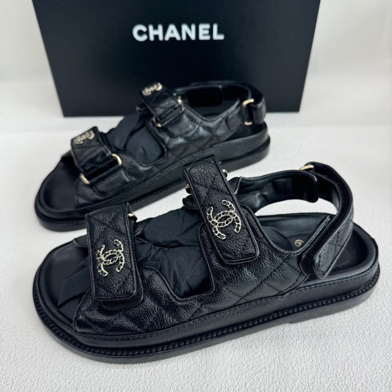 Chanel Chanel Black Sandals us_5 Women Size US 5 / IT 35 - 2 Thumbnail