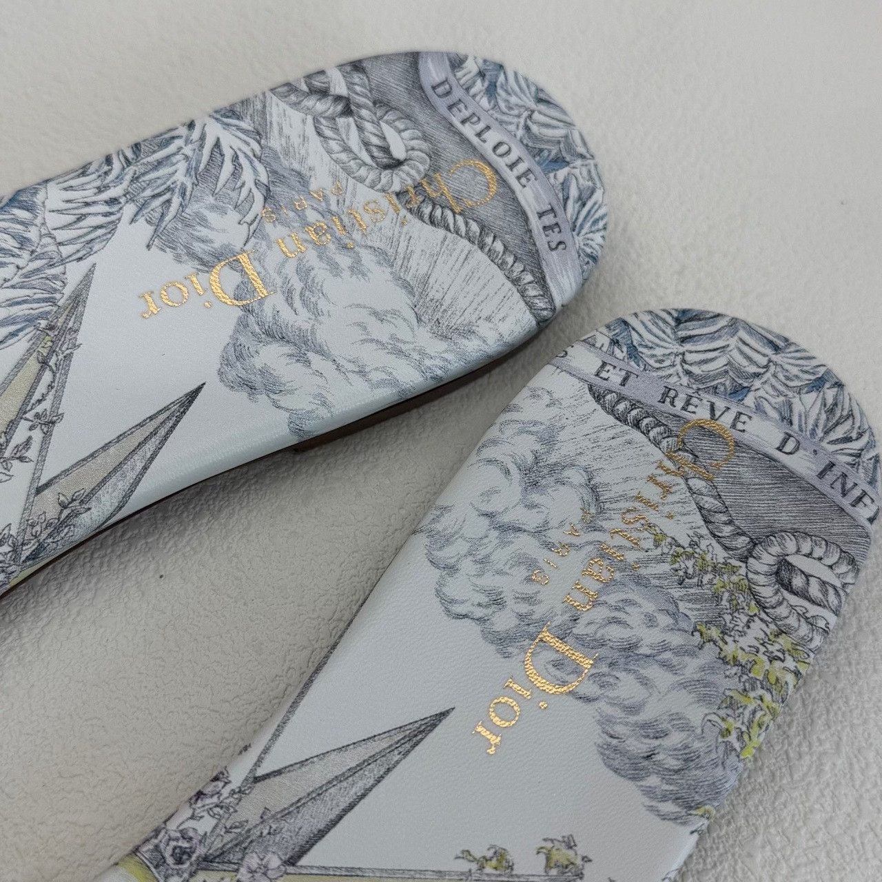 Dior Dior Embroidered Gray Sandals us_9 Women Size US 9 / IT 39 - 8 Thumbnail