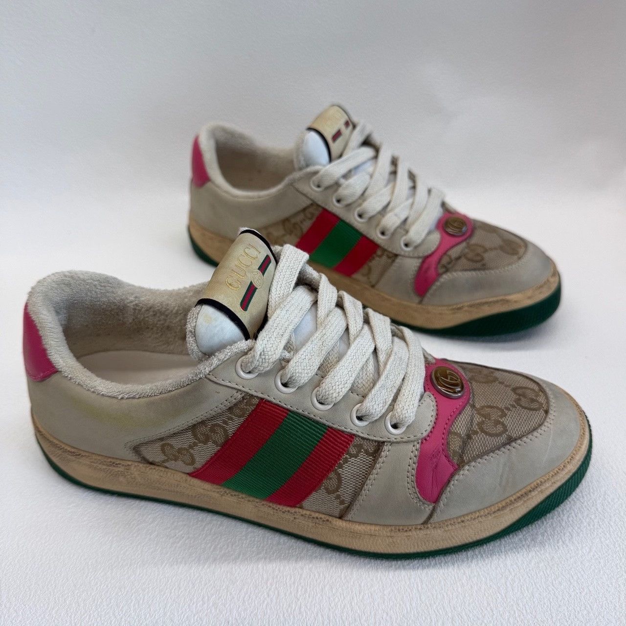 Gucci Gucci Leather Pink Lowtop Sneakers us_6 Women Size US 6 / IT 36 - 3 Thumbnail